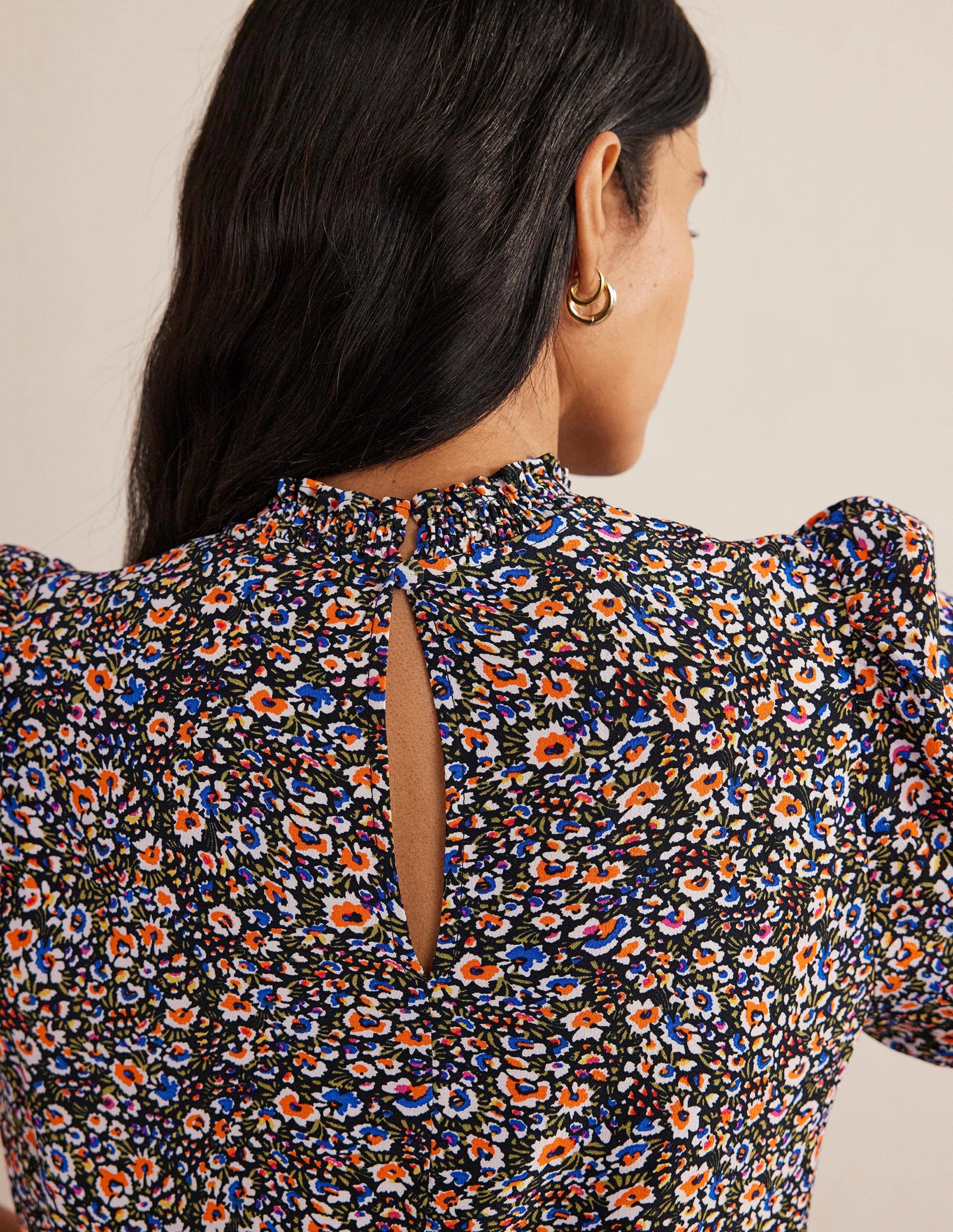 Top imprimé à smocks-Multi, motif Eden Bloom-2