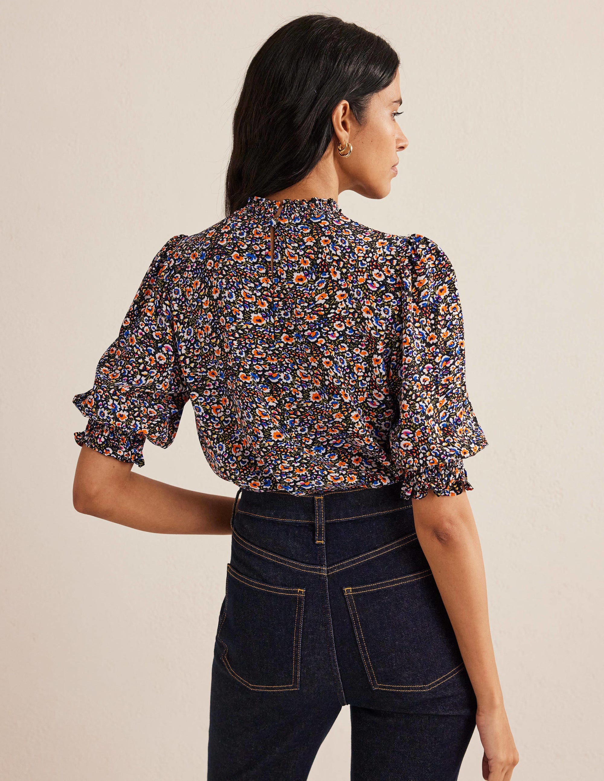Top imprimé à smocks-Multi, motif Eden Bloom - Image 3