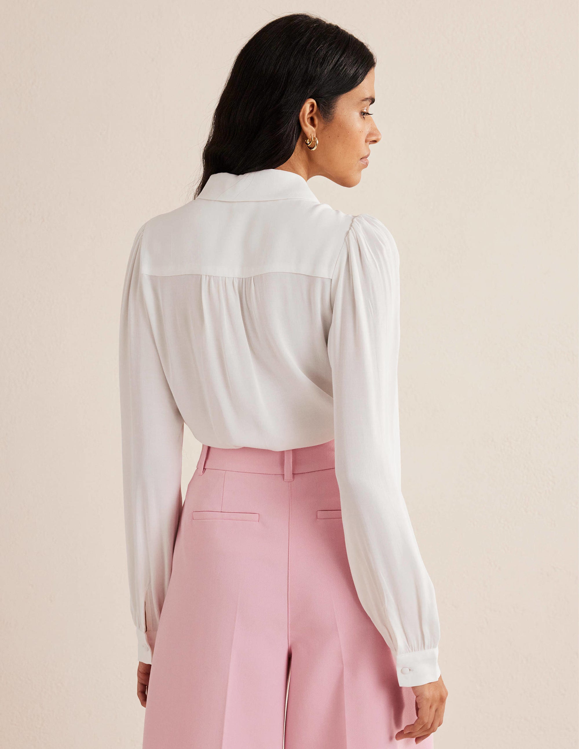 Bluse mit Spitzendetail-Naturweiß - Image 3