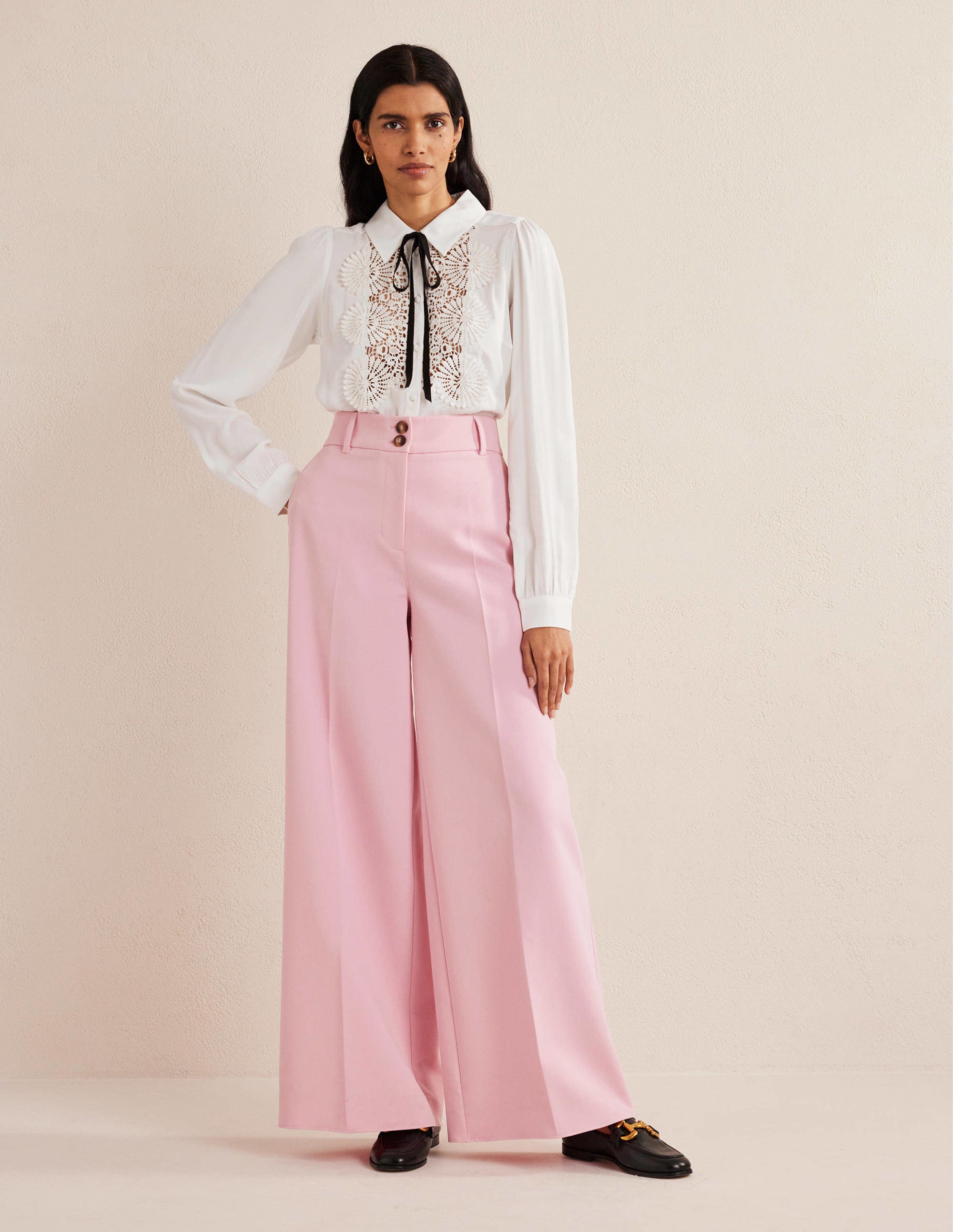 Bluse mit Spitzendetail-Naturweiß - Image 5