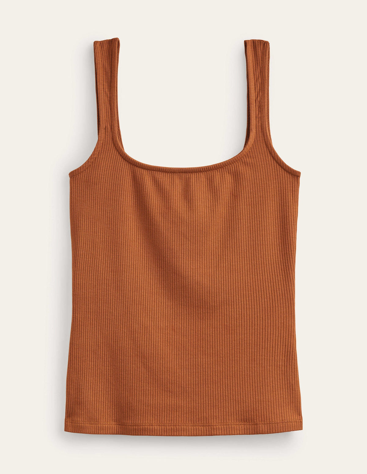 Geripptes Jersey-Top-Kürbisorange-6