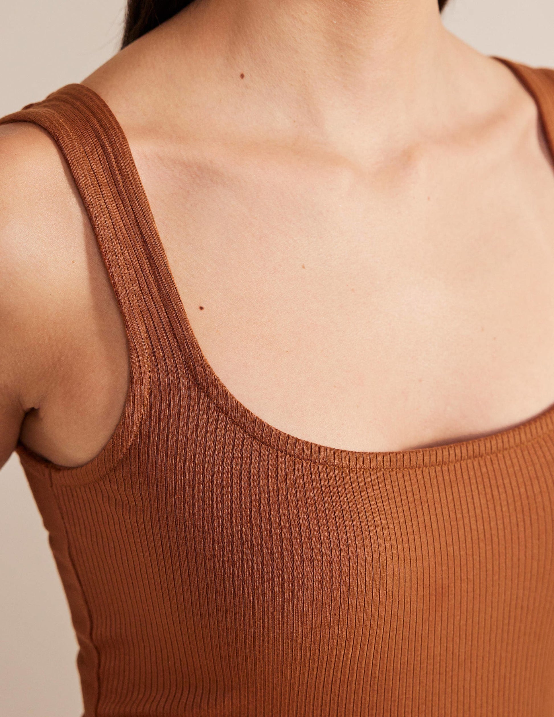 Geripptes Jersey-Top-Kürbisorange-2