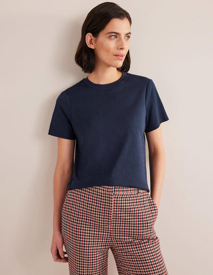 Perfect Cotton T-Shirt-Navy-1