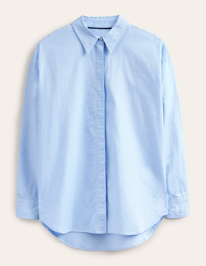 Nouvelle chemise intemporelle en coton-Oxford bleu