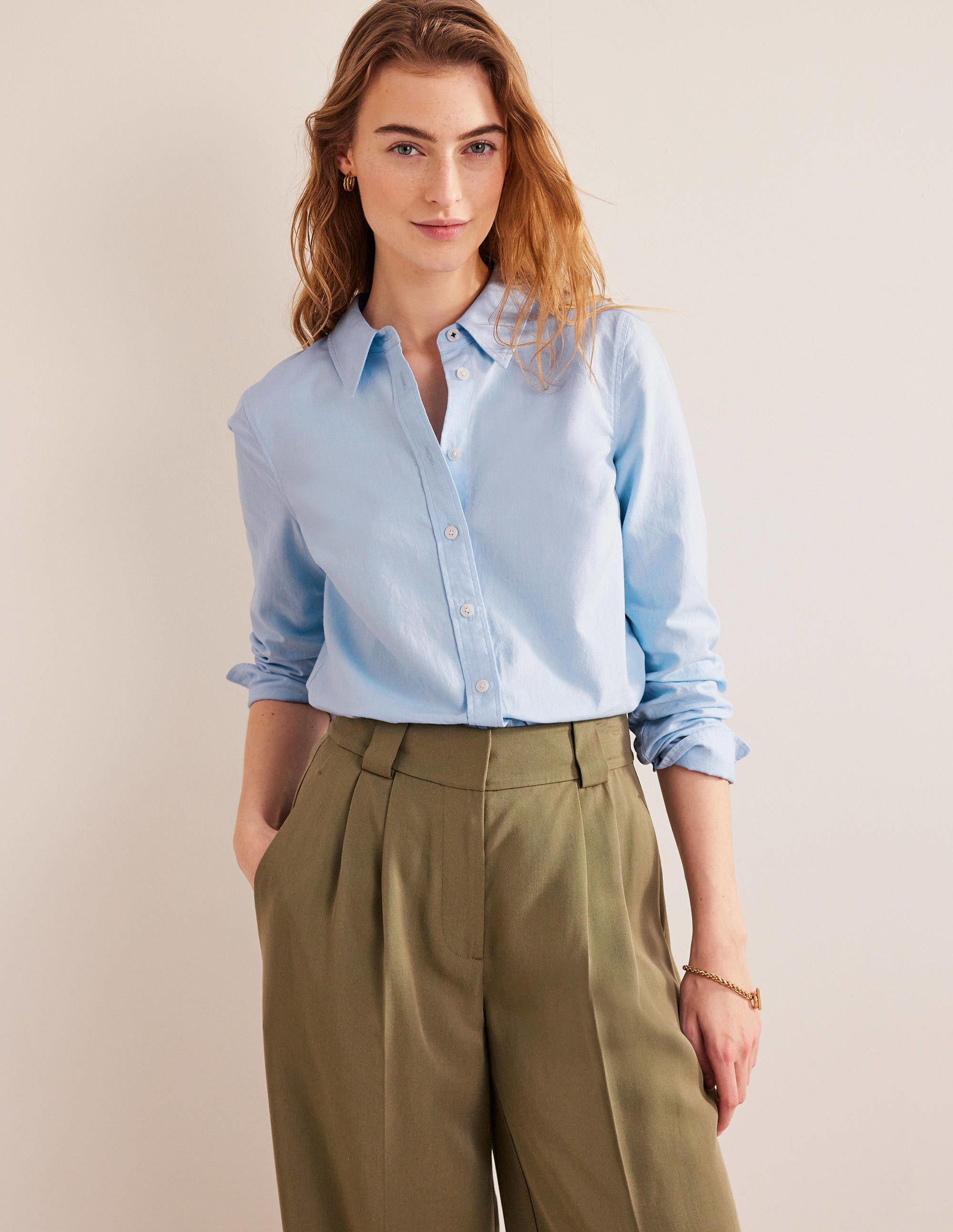 Nouvelle chemise intemporelle en coton-Oxford bleu - Image 4