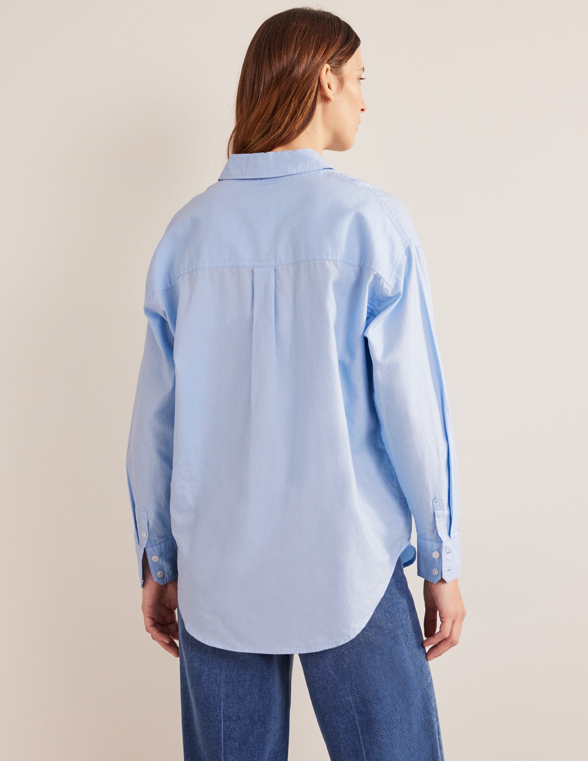 New Relaxed Cotton Shirt-Blue Oxford - Image 3