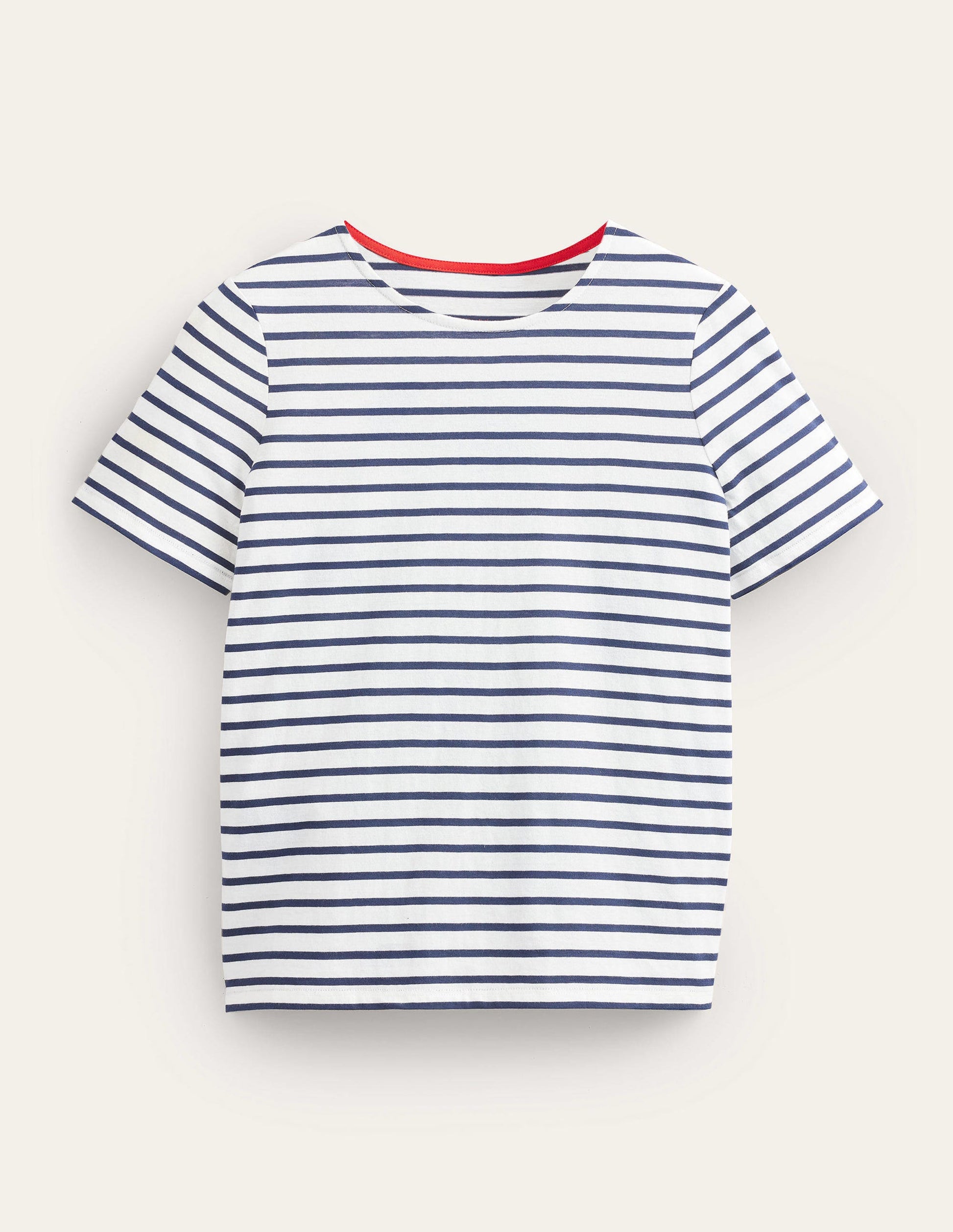 Bea Breton-Shirt mit kurzen Ärmeln-Naturweiß/Marineblau-5