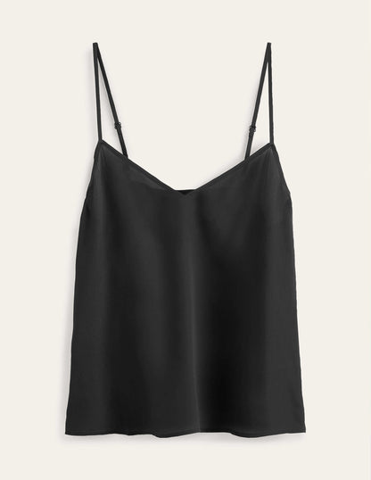 Silk Cami Top-Black