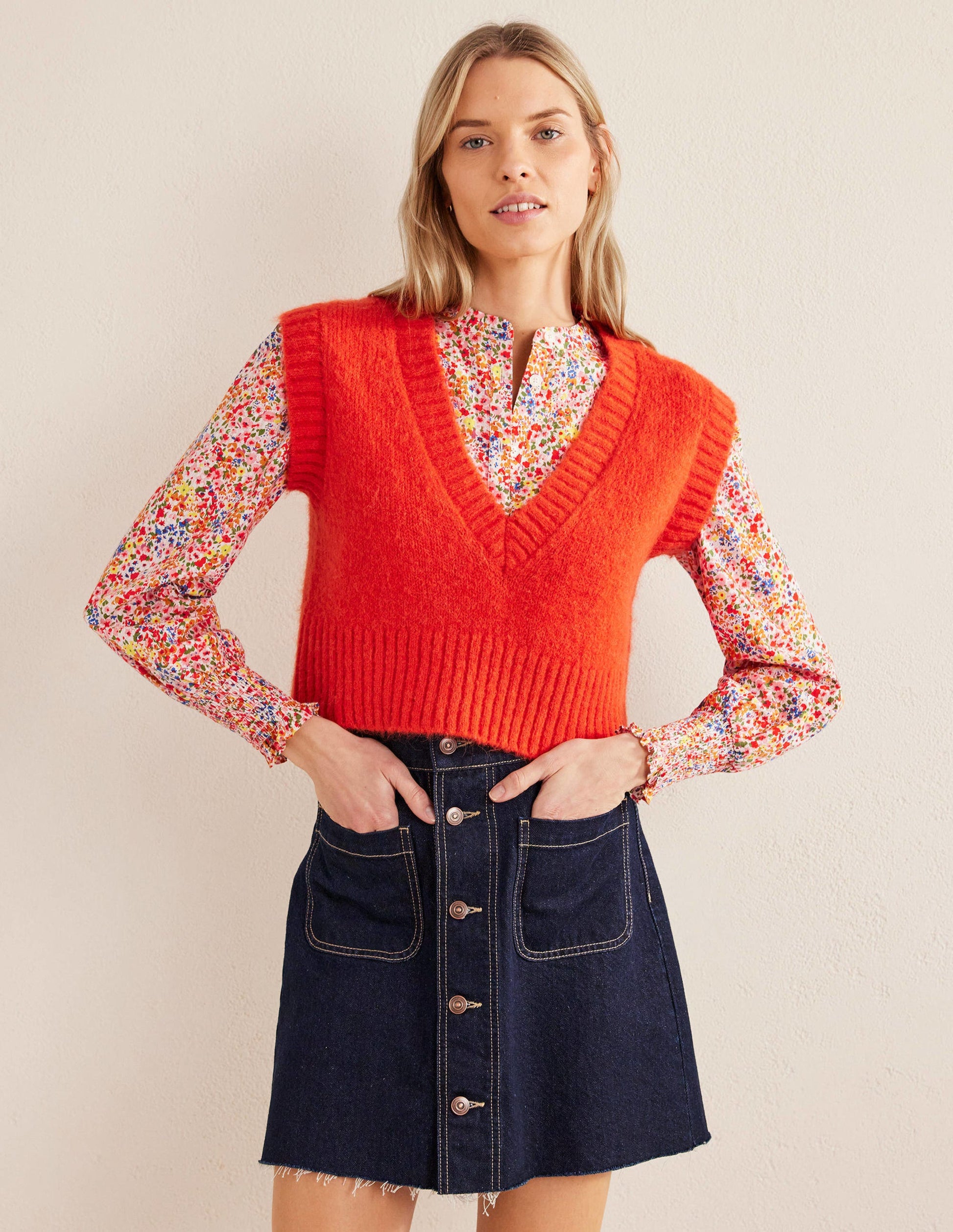 Smocked Cuff Shirt-Sunflower, Gardenia Petal-5
