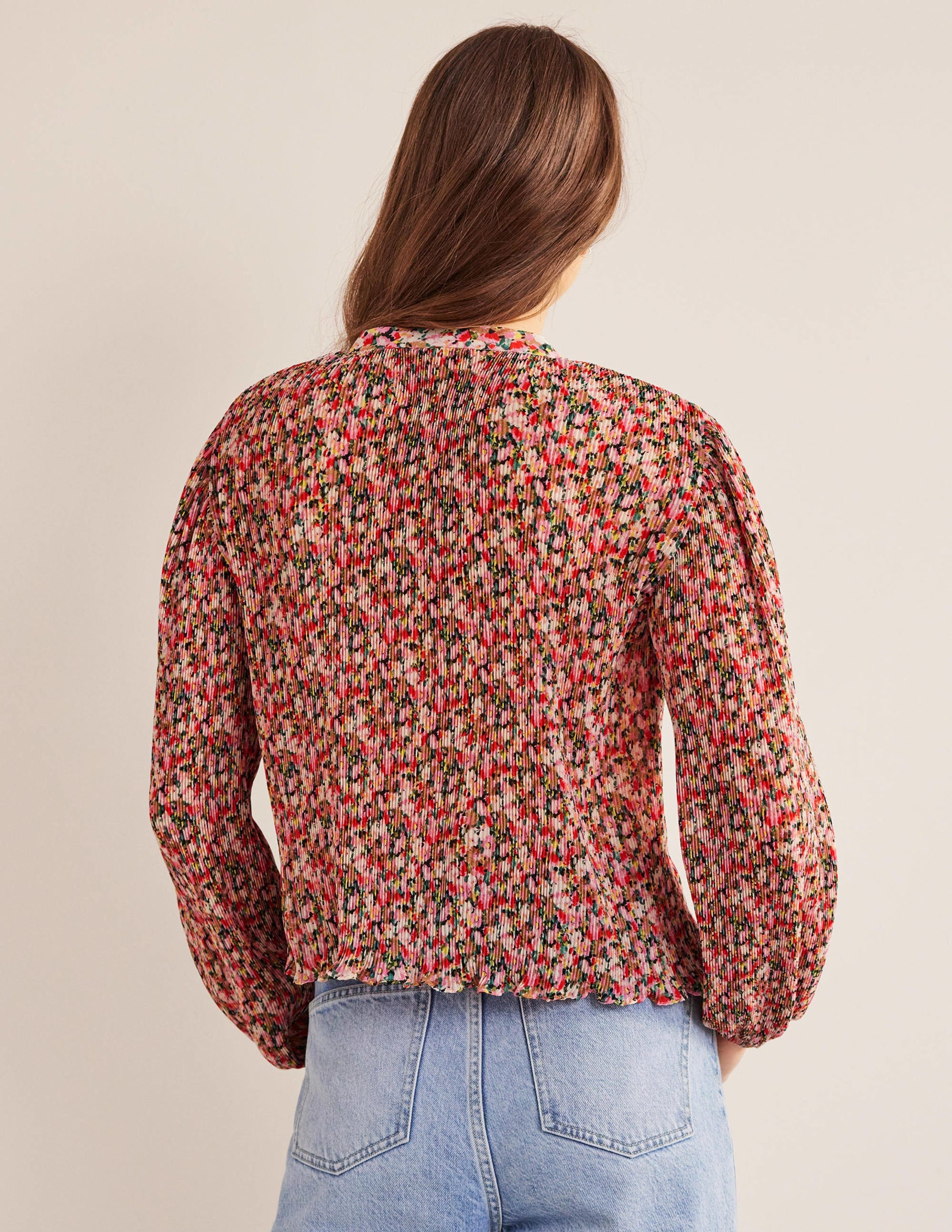 Blouse plissée-Multi, motif Painterly Floret - Image 3