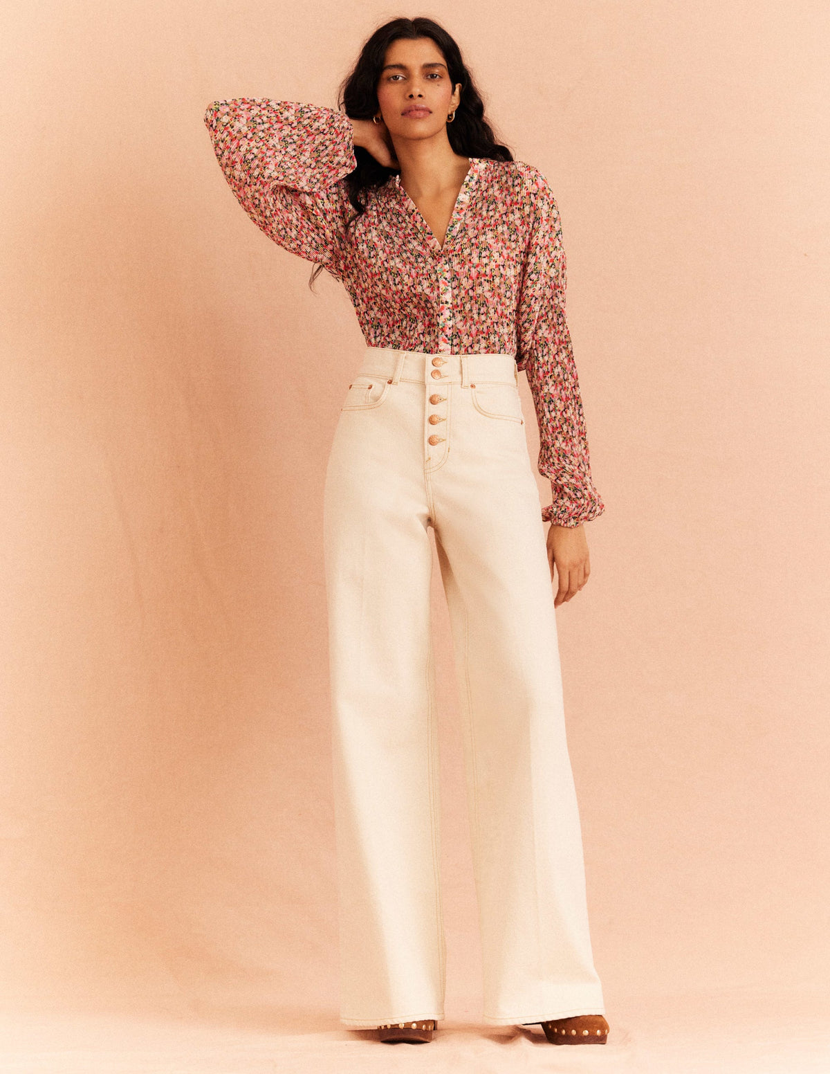 Blouse plissée-Multi, motif Painterly Floret - Image 9