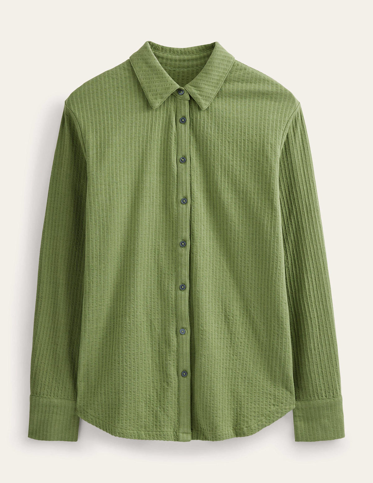 Strukturiertes Jerseyhemd-Dezentes Khaki-5