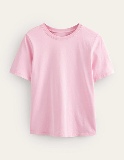 Pflanzlich gefärbtes Rundhals-T-Shirt-Rosa