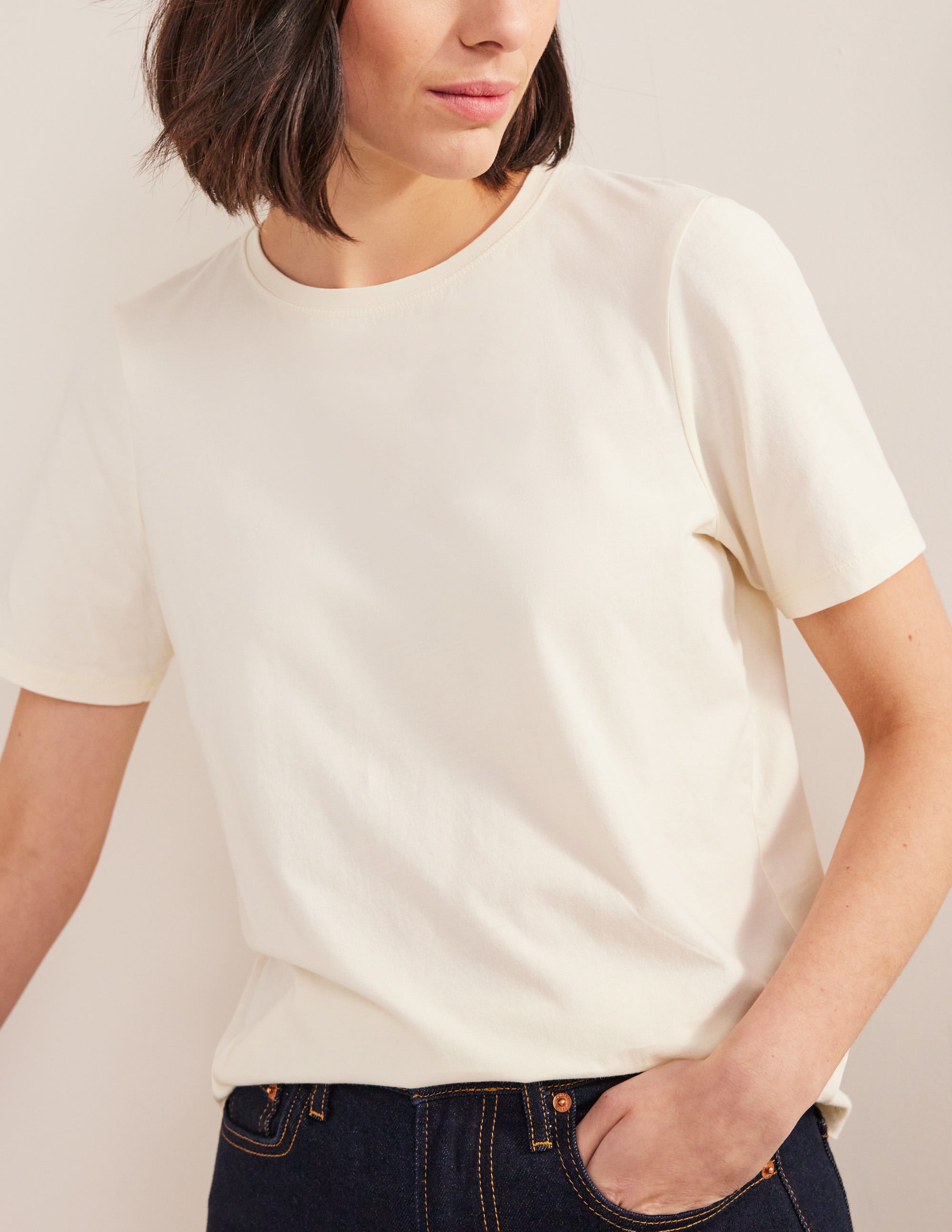 Vegetable Dyed Crew T-Shirt-Pale Yellow - Image 2