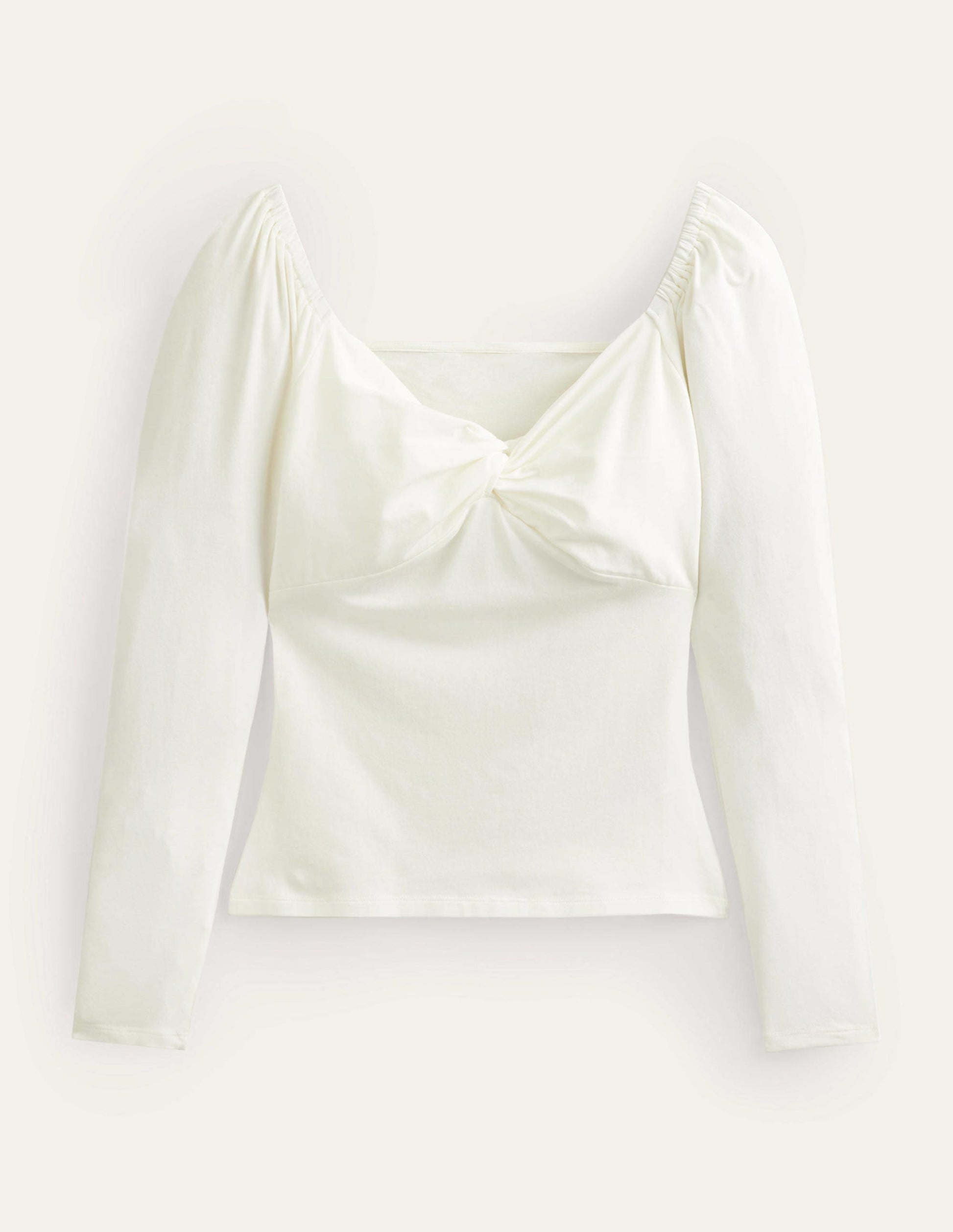 Sweetheart Jersey Top-Ivory-5