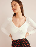 Sweetheart Jersey Top-Ivory