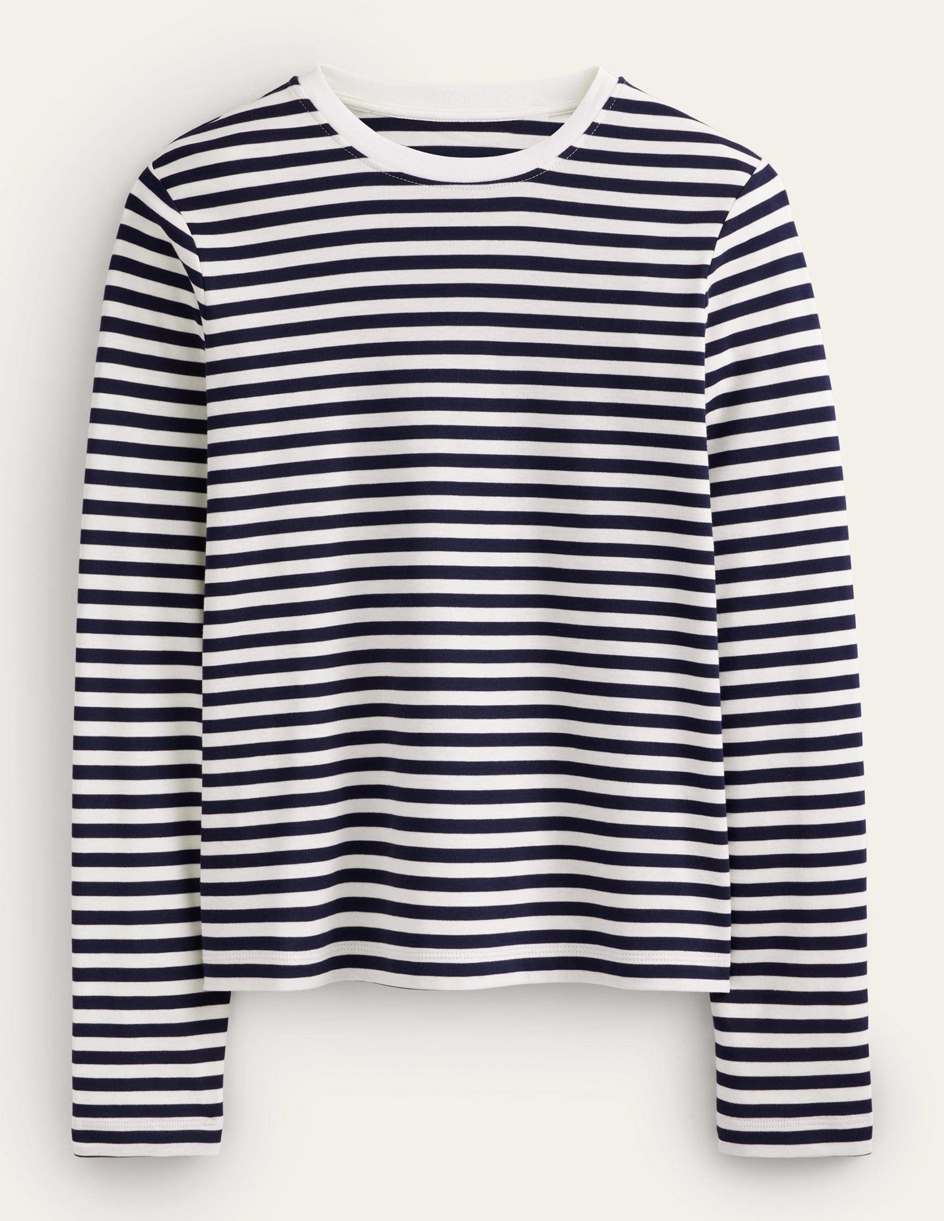 T-shirt parfait à manches longues-Rayé ivoire/bleu marine-5
