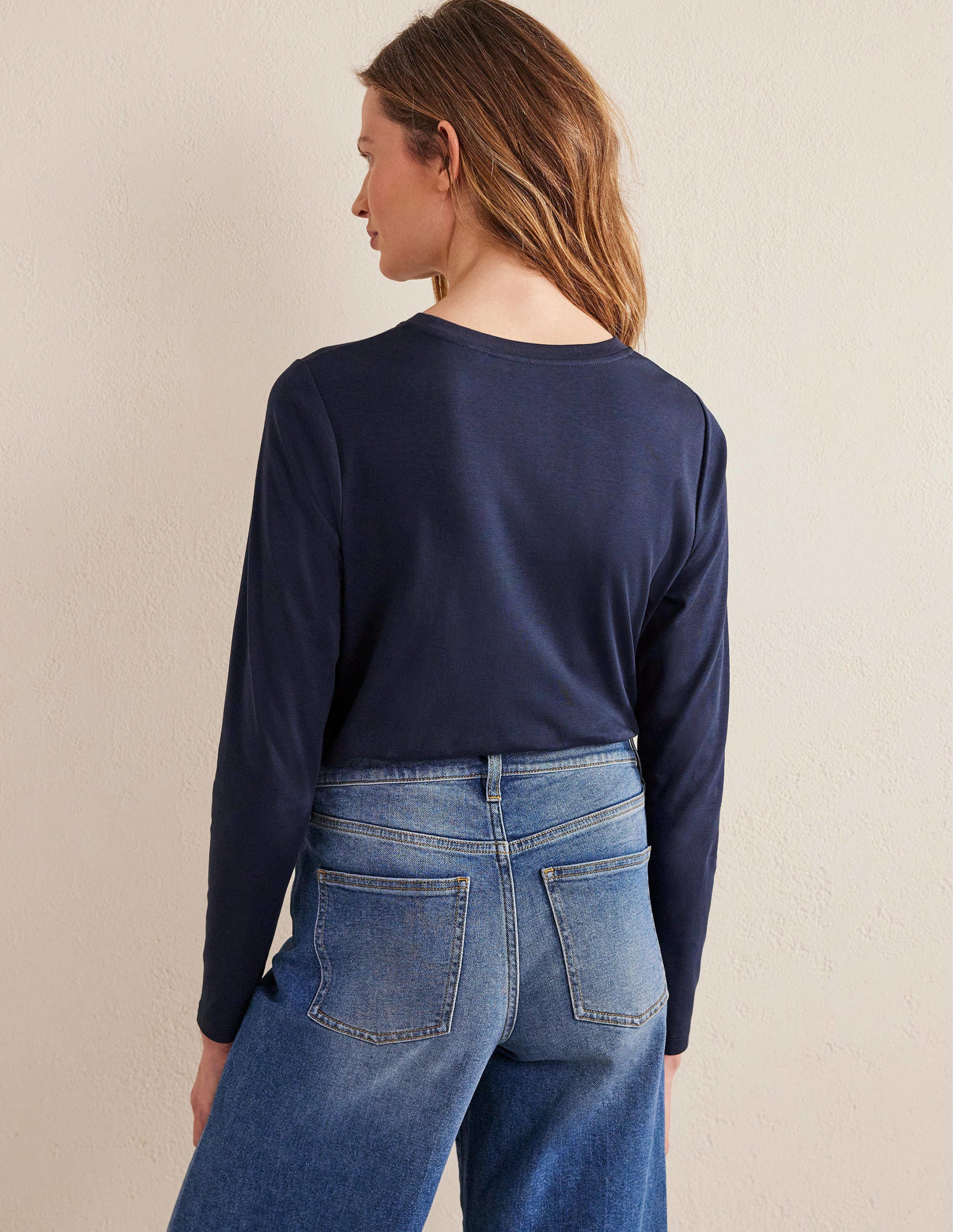 Perfektes Oberteil mit langen Ärmeln-Marineblau - Image 3