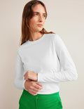 T-shirt parfait à manches longues-Blanc