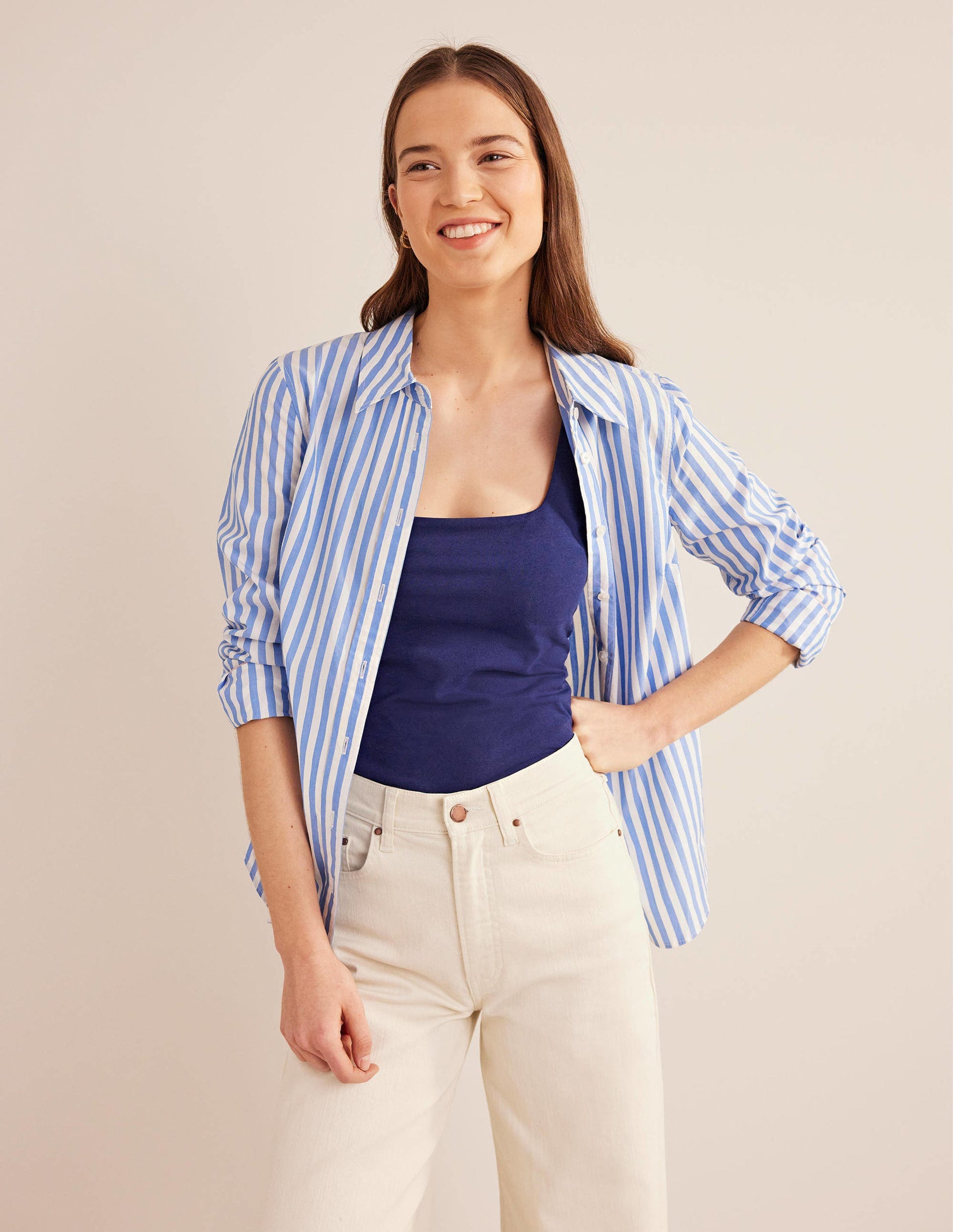 Double Layer Square Neck Vest-Prussian Blue-5