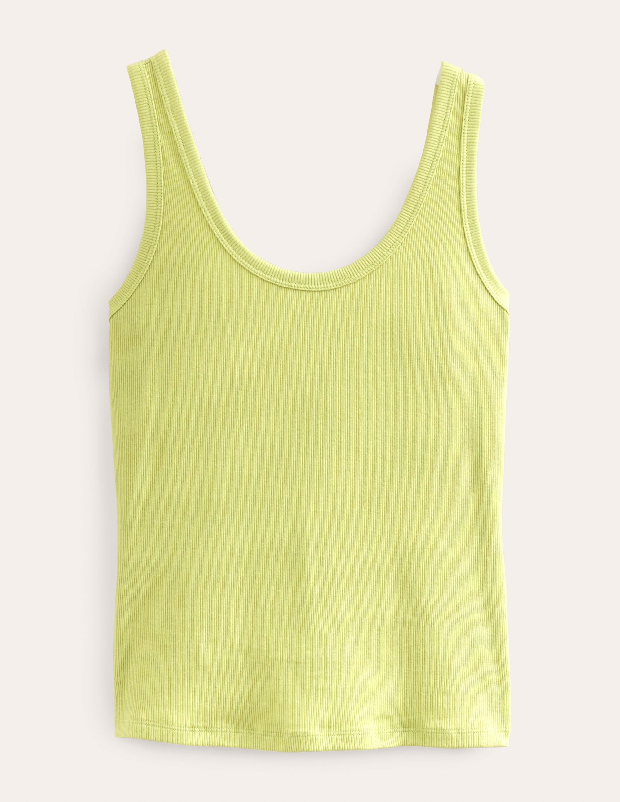 Geripptes Tanktop mit Rundhalsausschnitt-Zartes Pistaziengrün - Image 6