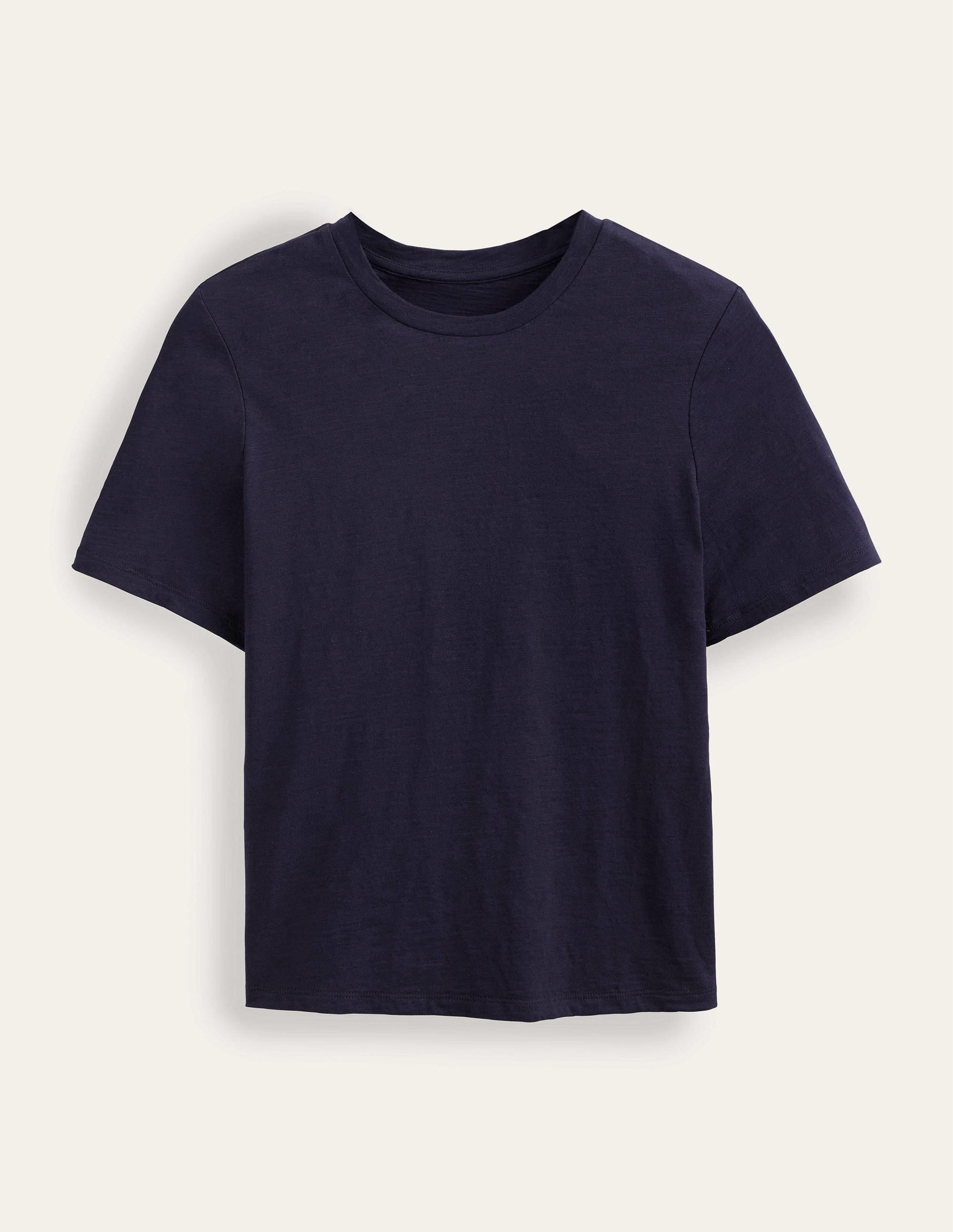 T-shirt col rond en coton-Bleu marine - Image 6