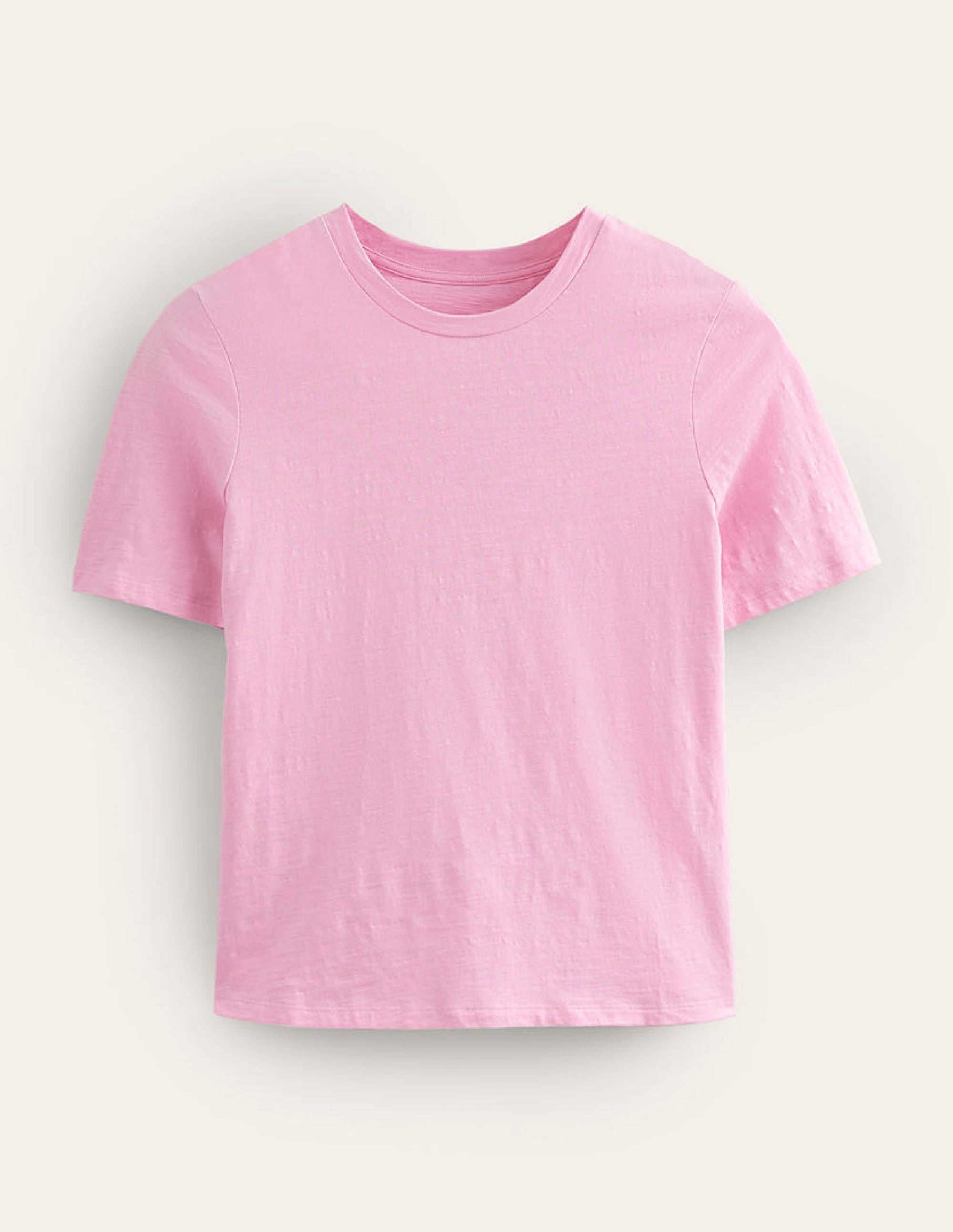 Baumwoll-T-Shirt mit Rundhalsausschnitt-Cameo-Rosa - Image 5