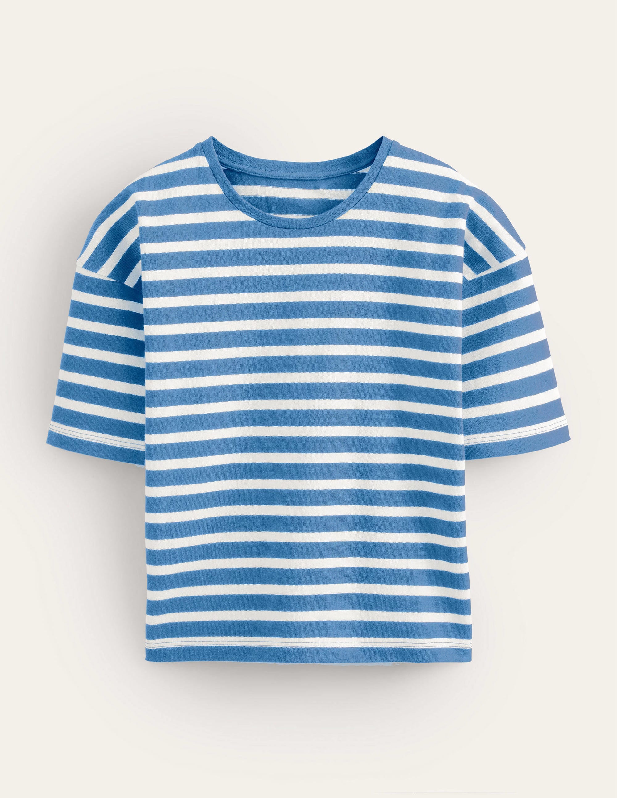 Oversize Breton-T-Shirt-Porzellanblau/Naturweiß, Gestreift - Image 5