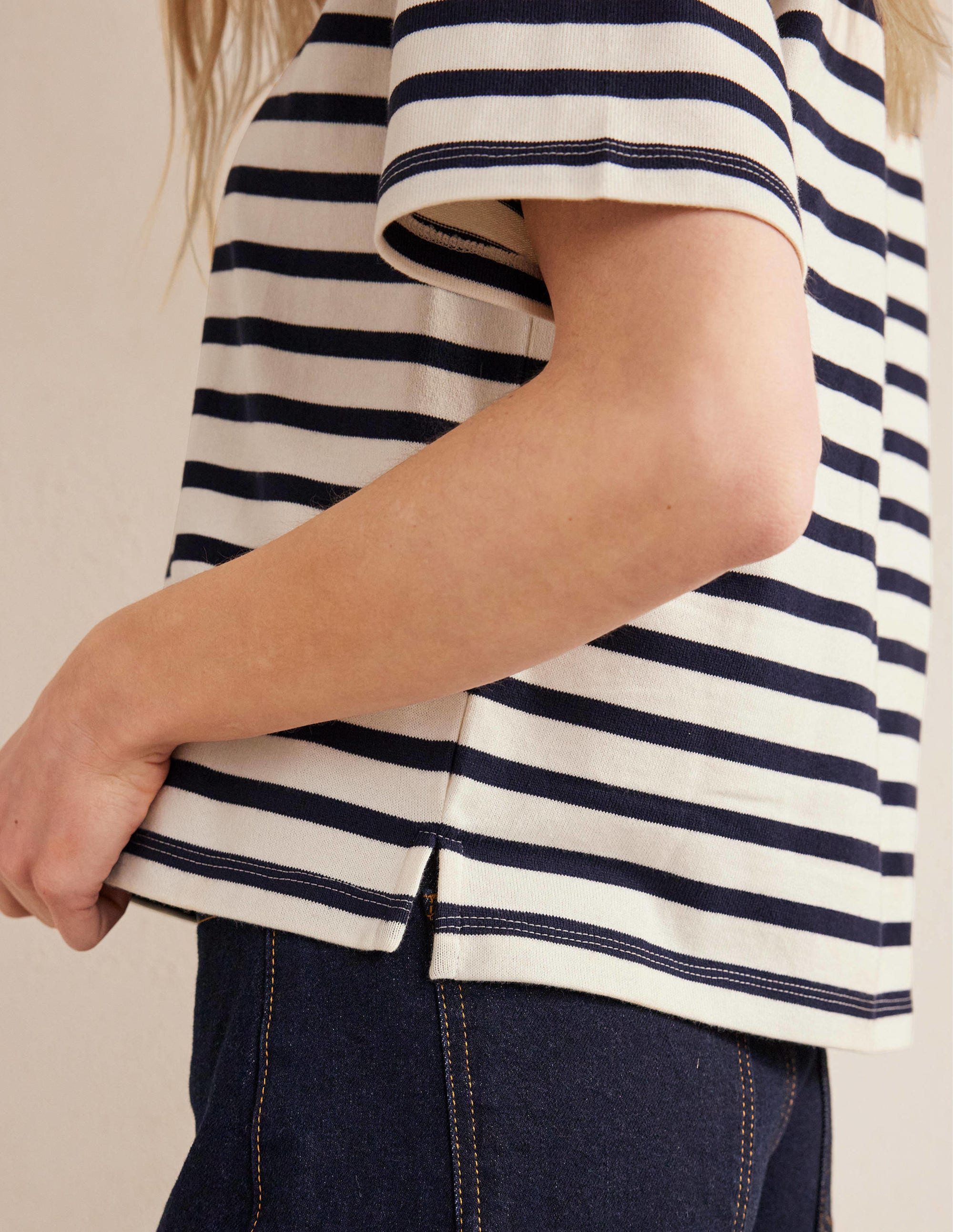 Oversize Breton-T-Shirt-Naturweiß/Navy, Gestreift - Image 2