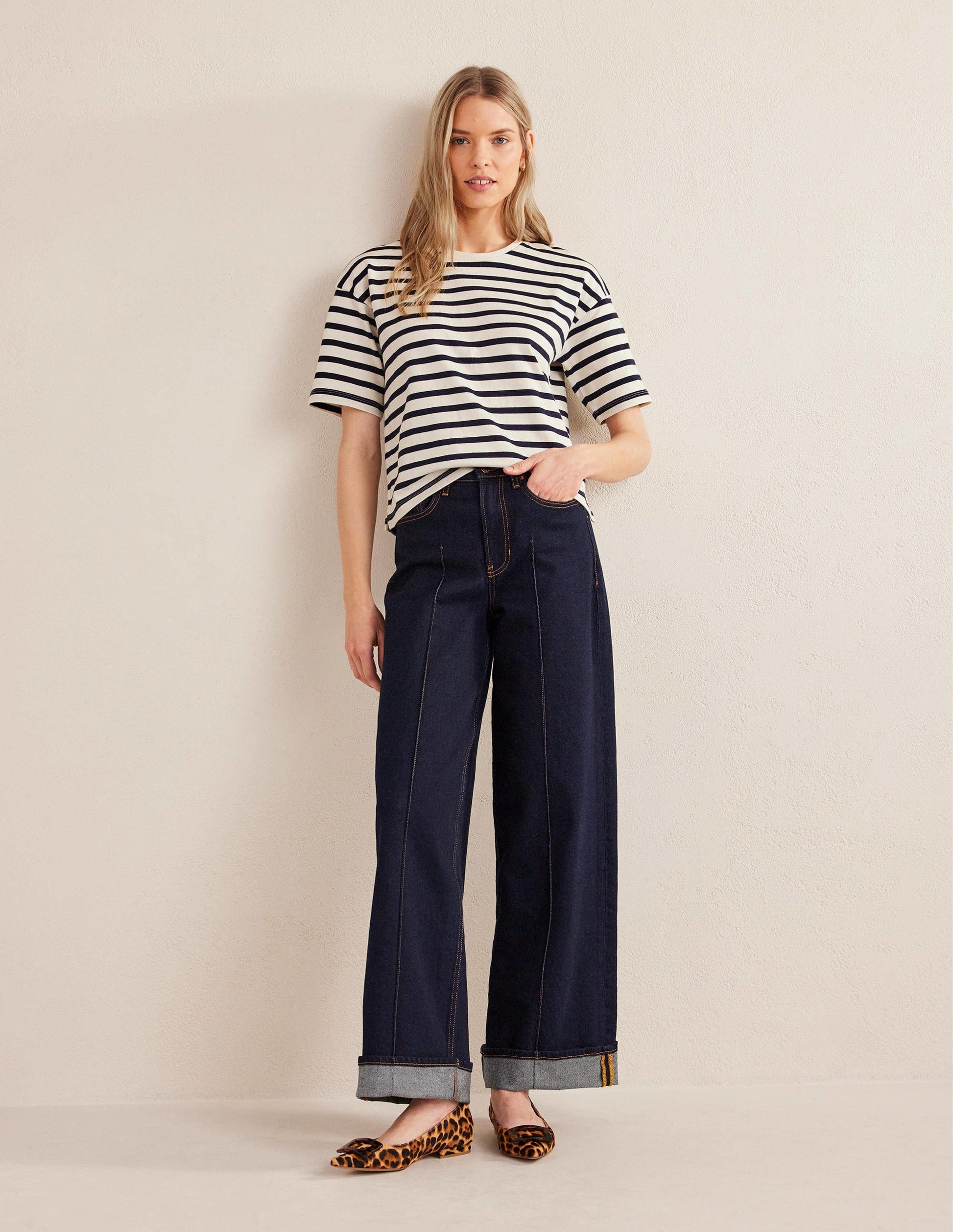 Oversize Breton-T-Shirt-Naturweiß/Navy, Gestreift-5
