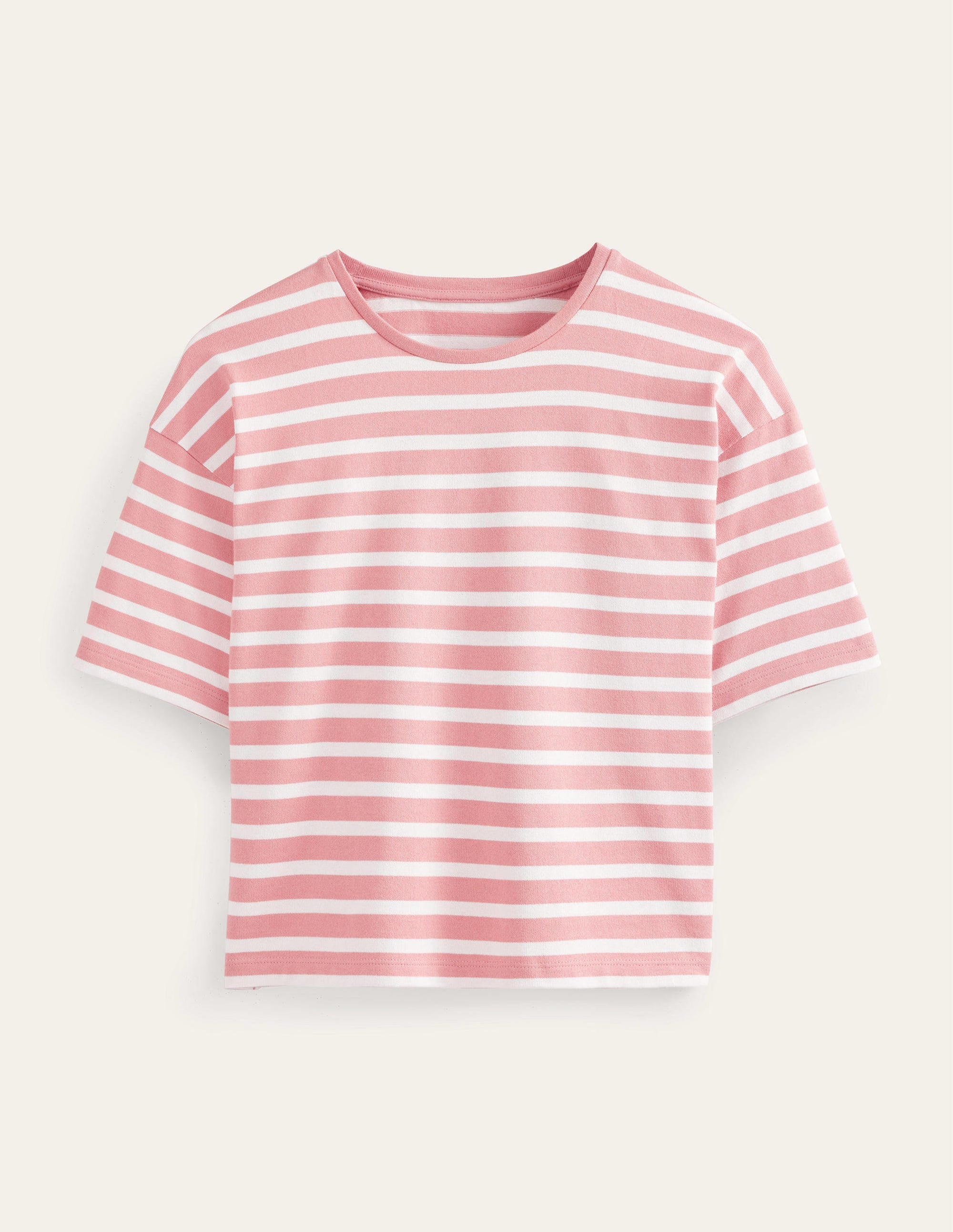 Oversize Breton-T-Shirt-Rosarot/Naturweiß, Gestreift - Image 2