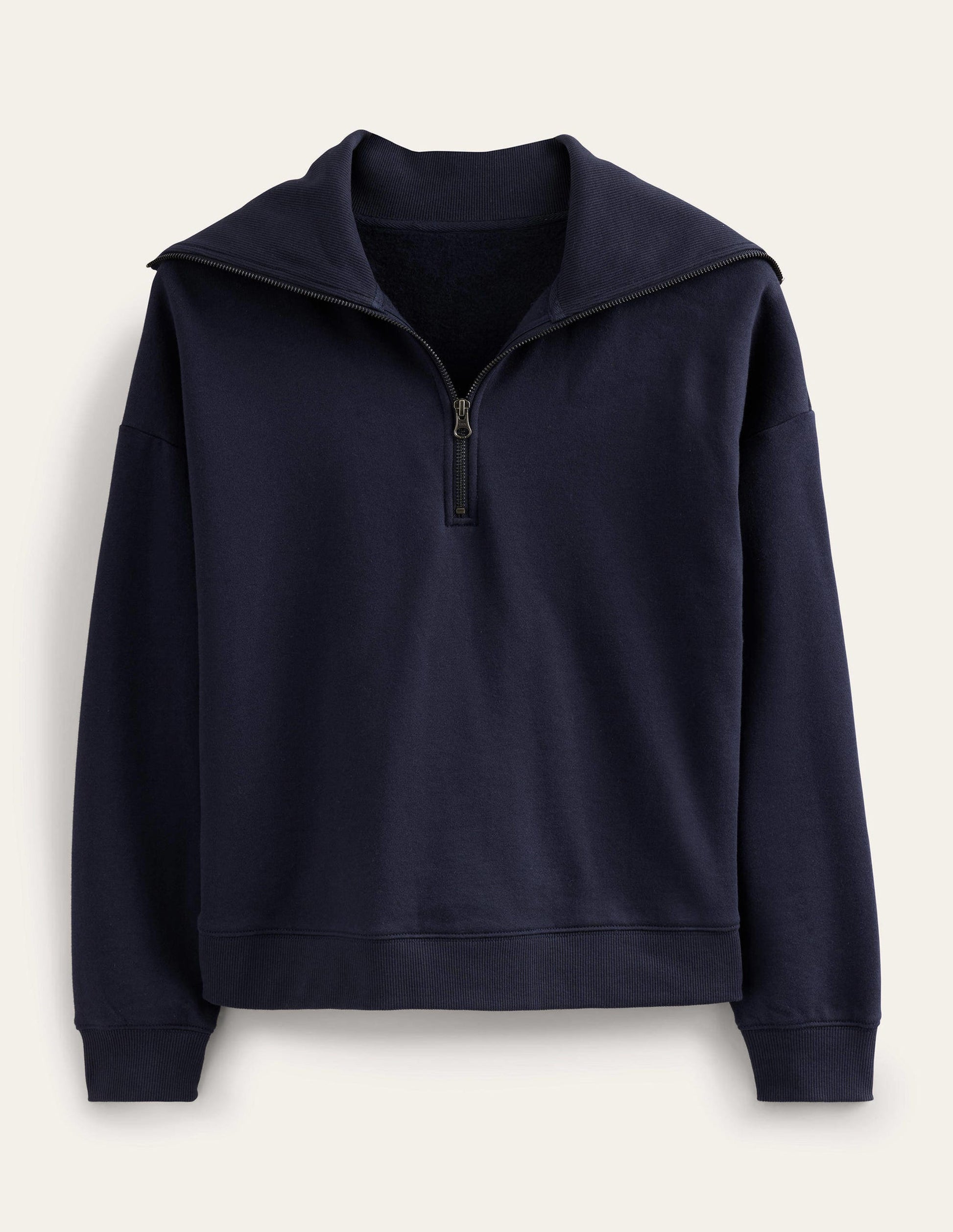 Funnel Neck Zip Sweatshirt-Navy-7