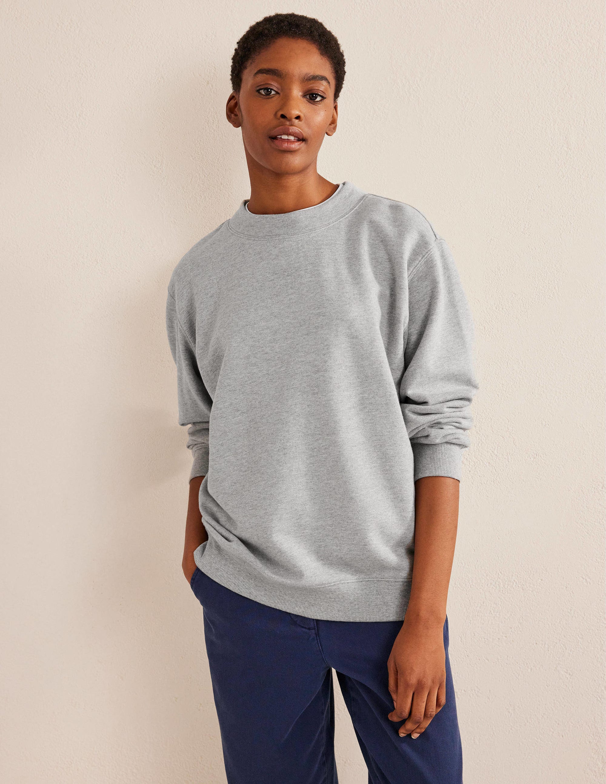 Sweat oversize-Gris chiné - Image 1