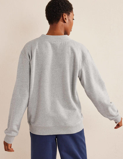 Oversize-Sweatshirt-Grau Meliert