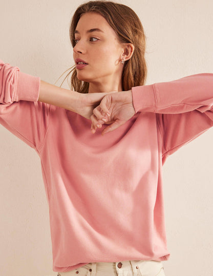 Oversize-Sweatshirt-Zuckerwattenrosa