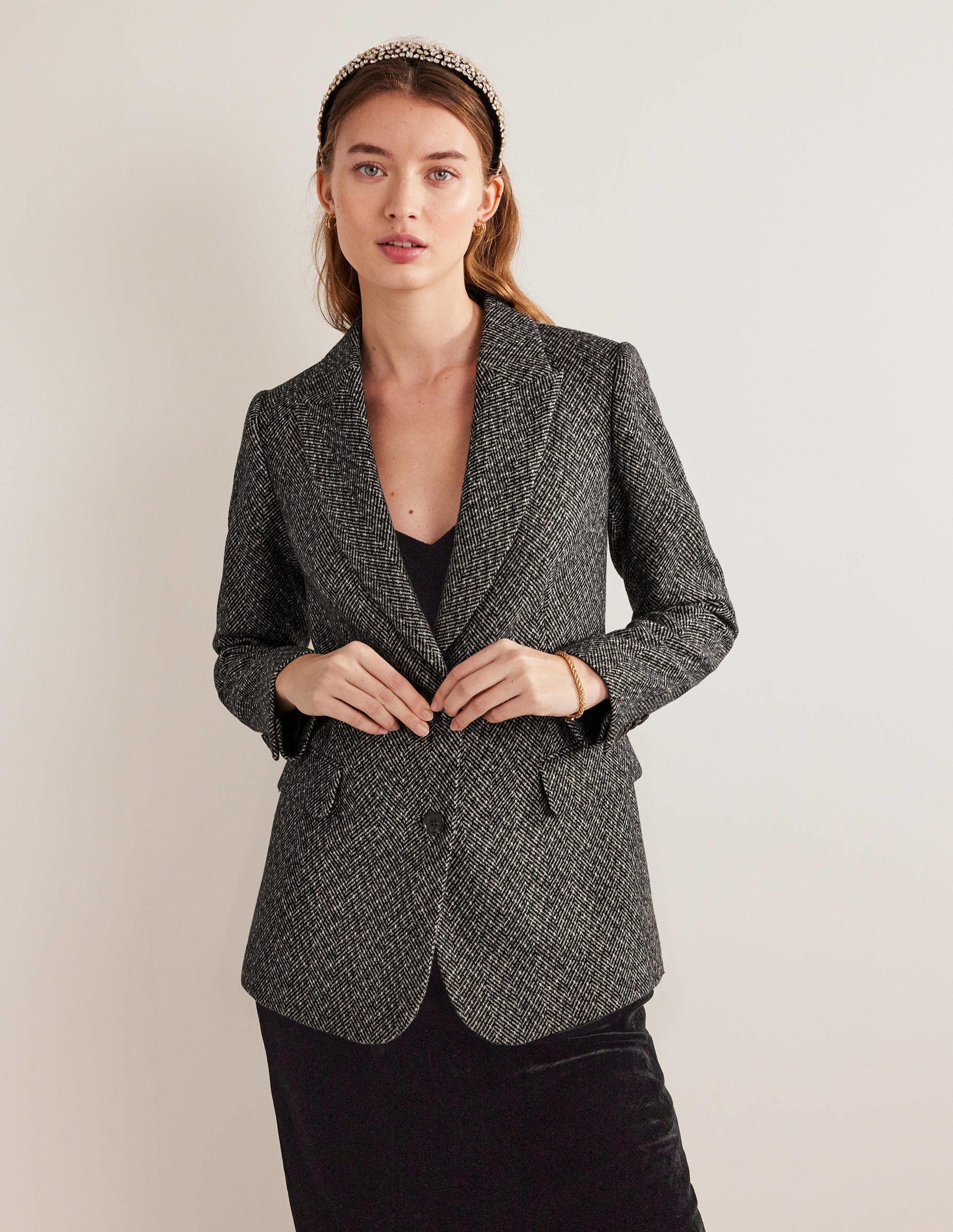 Blazer décontracté à chevrons-Chevrons-1