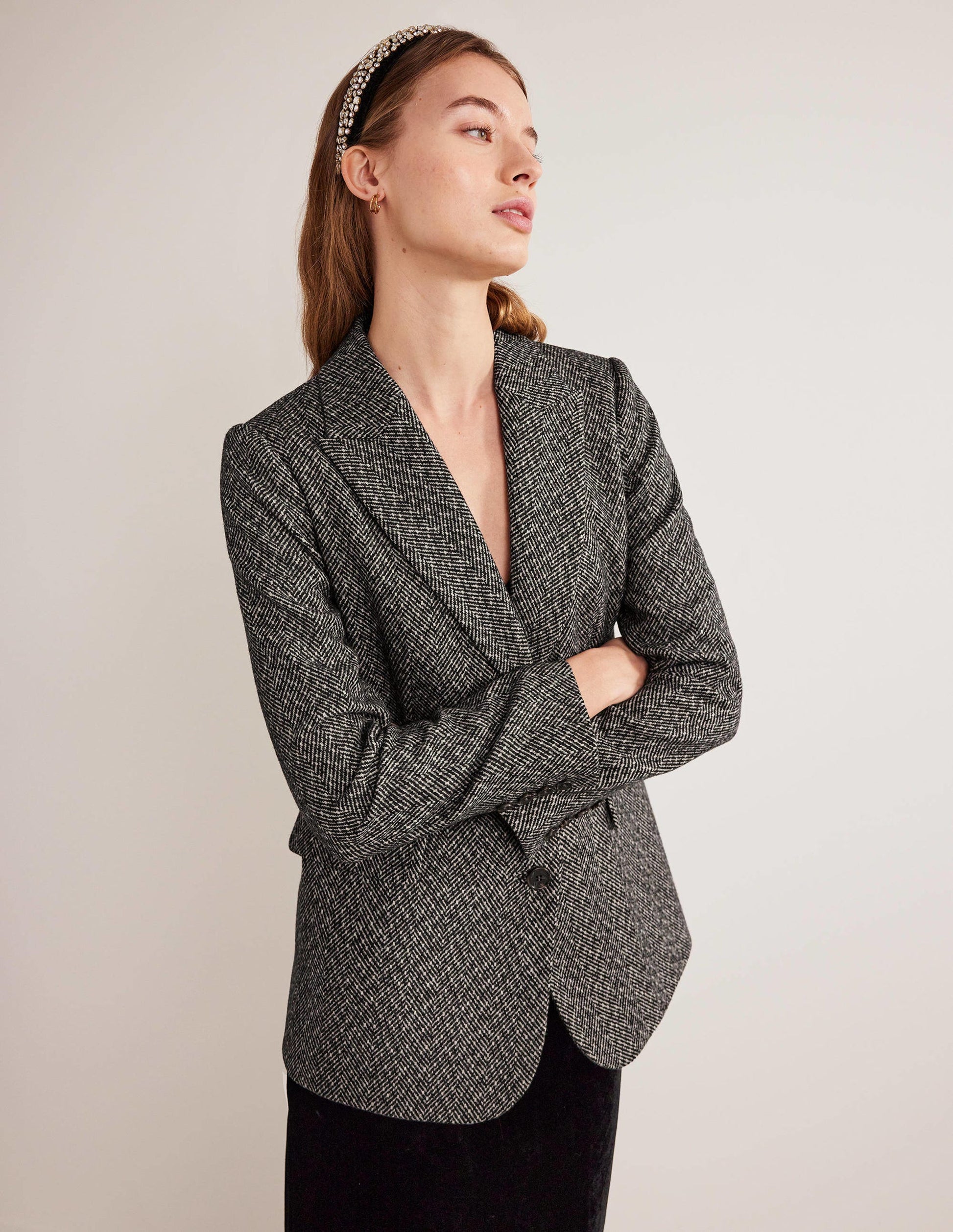 Blazer décontracté à chevrons-Chevrons-4
