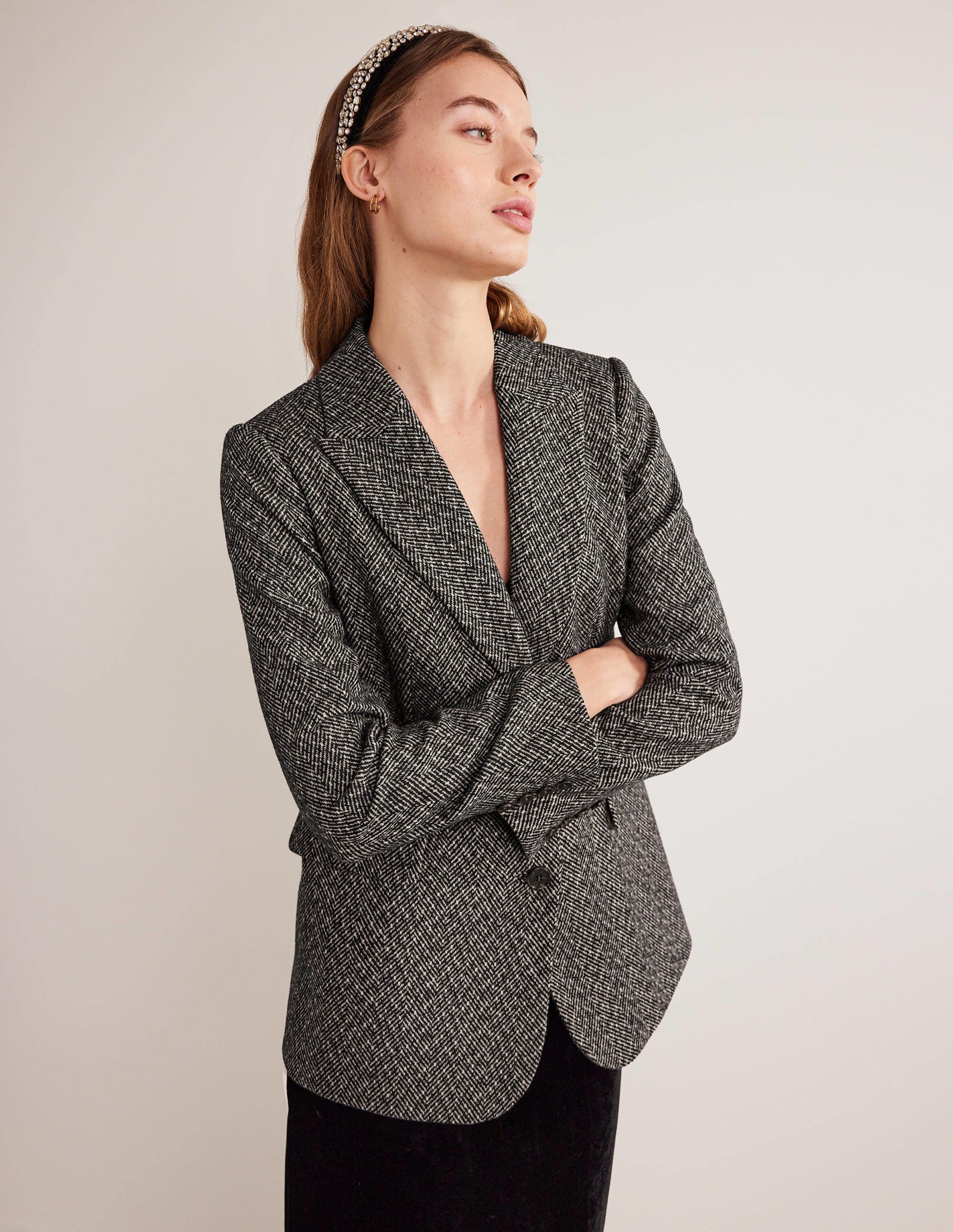 Blazer décontracté à chevrons-Chevrons - Image 4