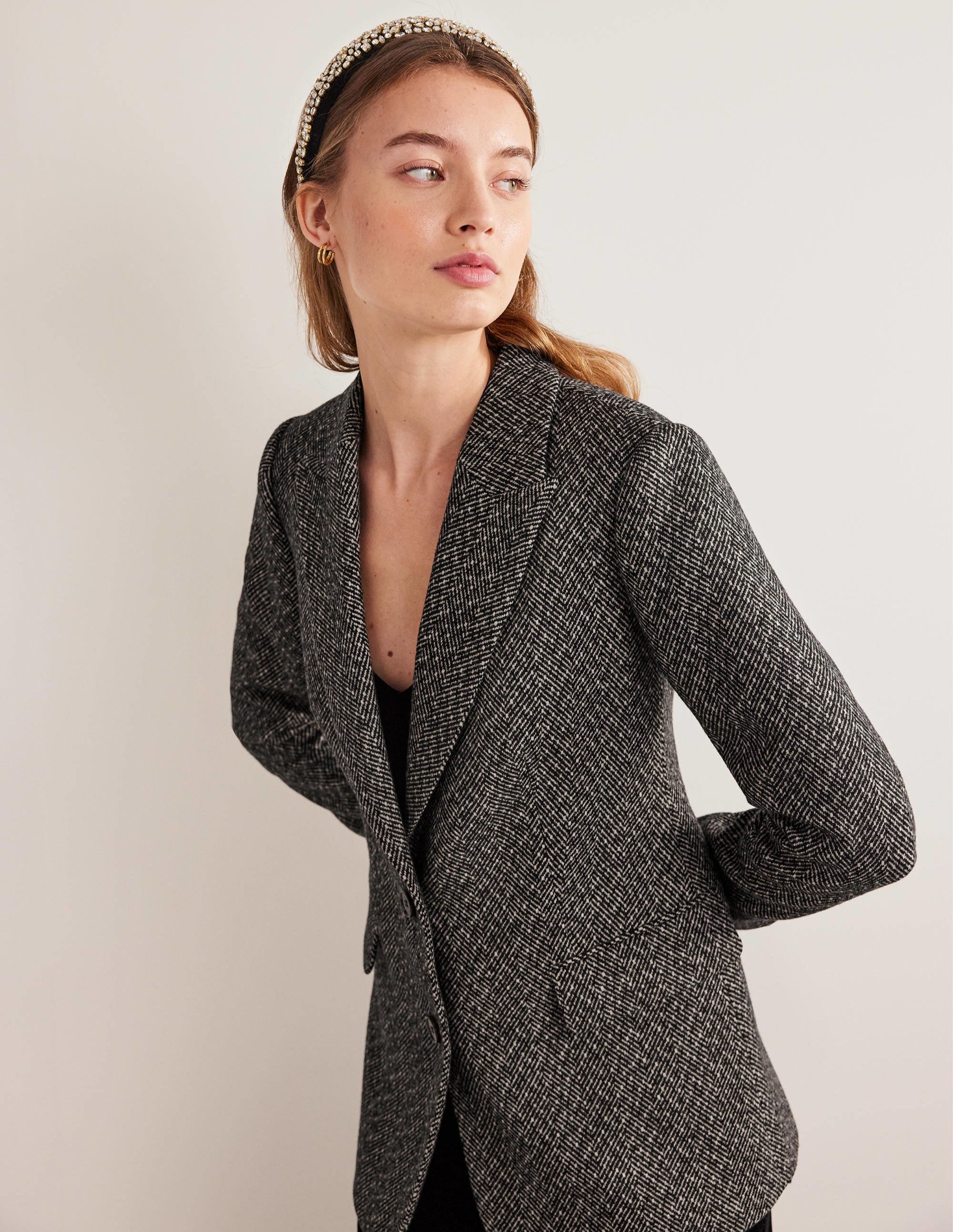 Blazer décontracté à chevrons-Chevrons - Image 5