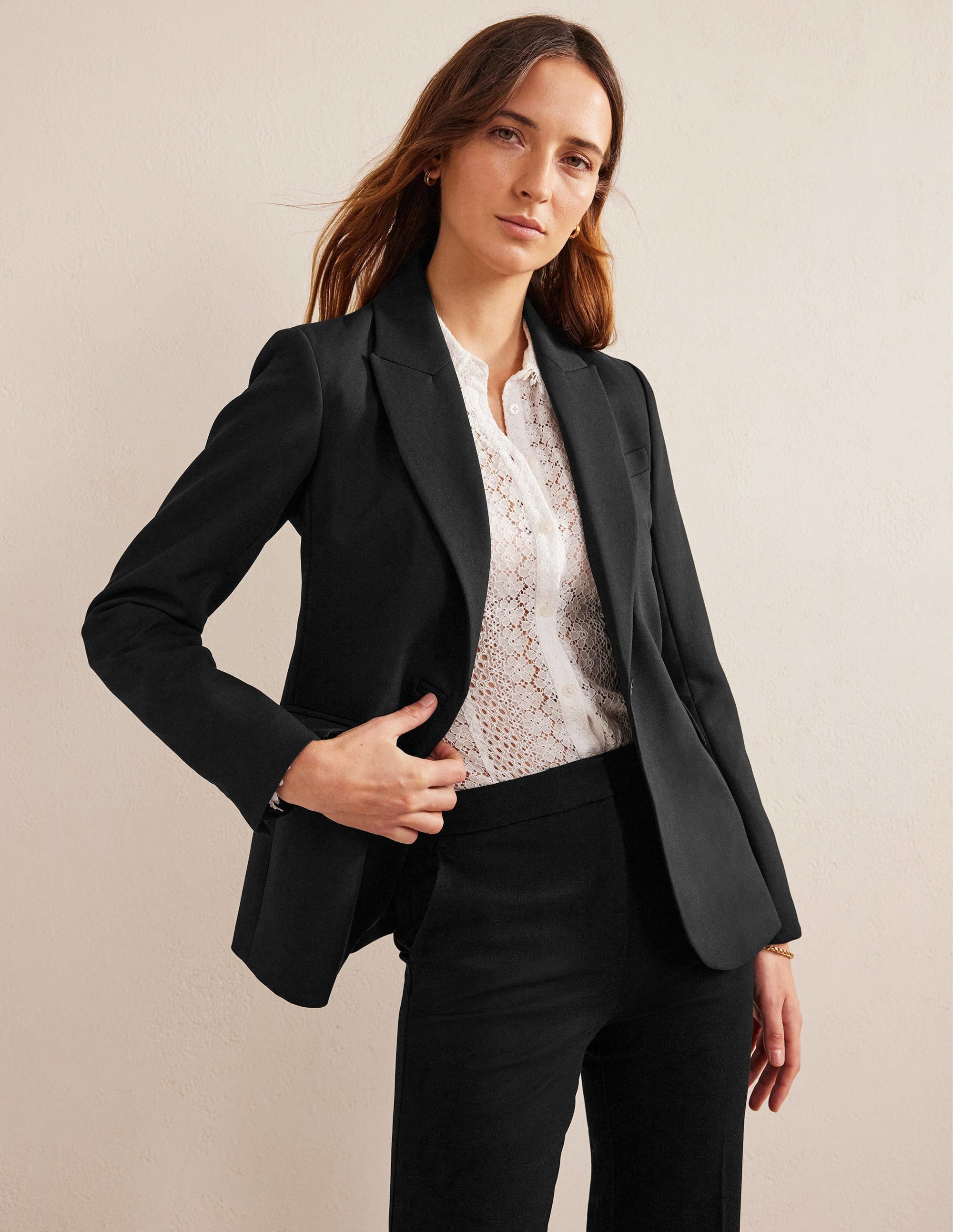 Blazer de tailleur ajusté-Noir - Image 4