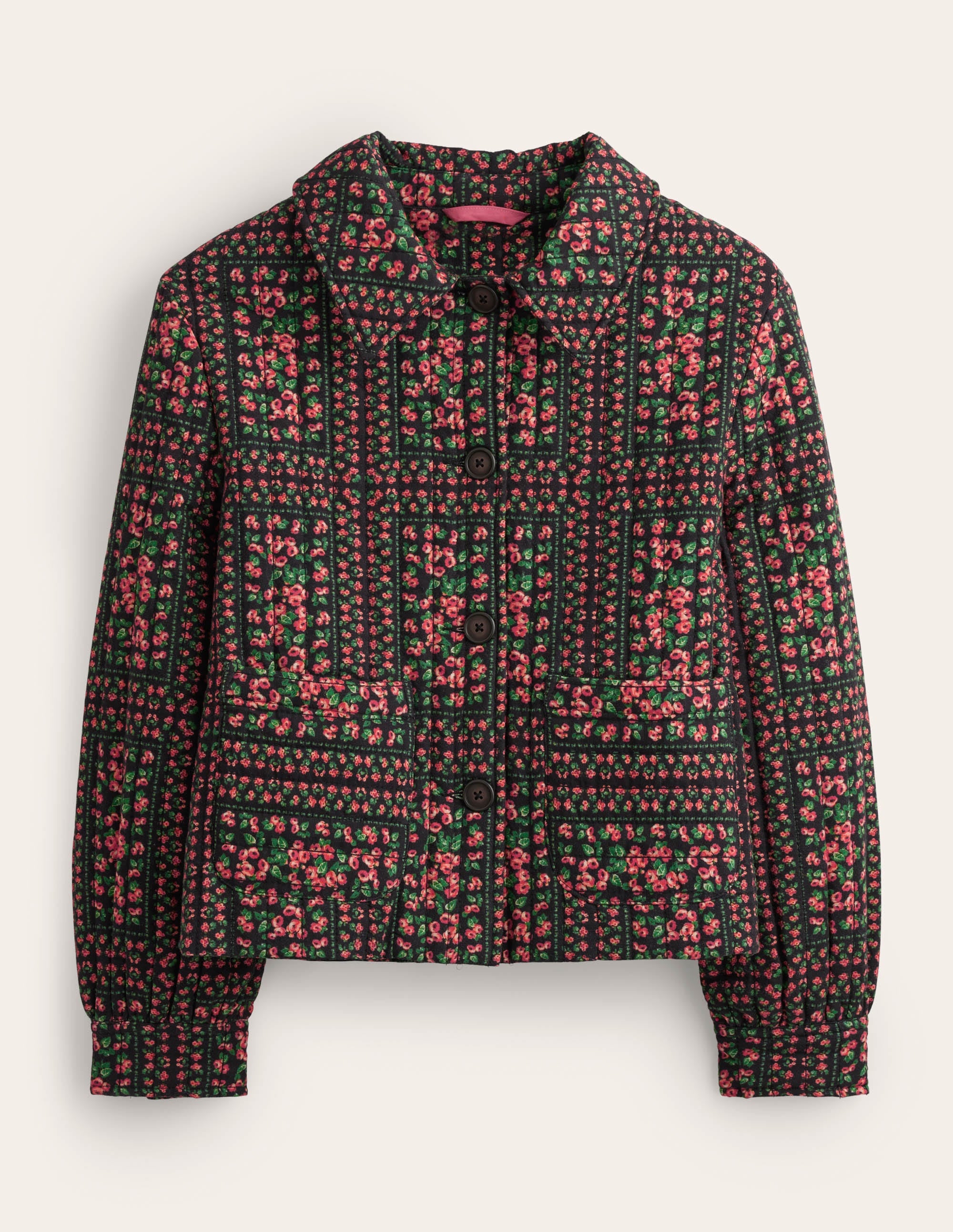 Gemusterte Steppjacke-Schwarz, Muster - Image 6