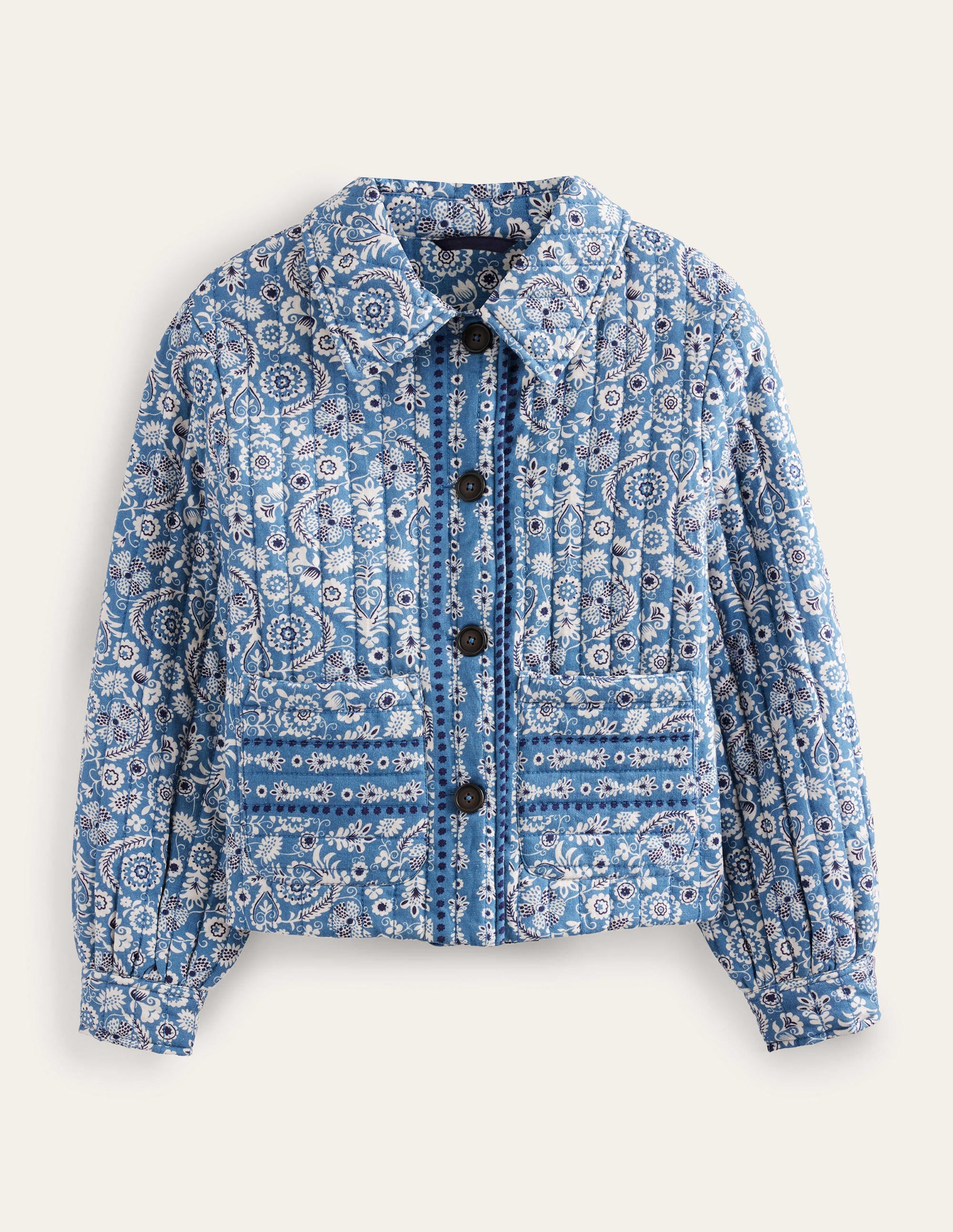 Gemusterte Steppjacke-Blau, Paisleymuster - Image 6