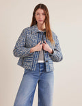 Gemusterte Steppjacke-Blau, Paisleymuster
