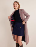 Tailored Check Maxi Coat-Red, Navy, Camel Check