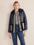 Veste matelassée en borg-Bleu marine