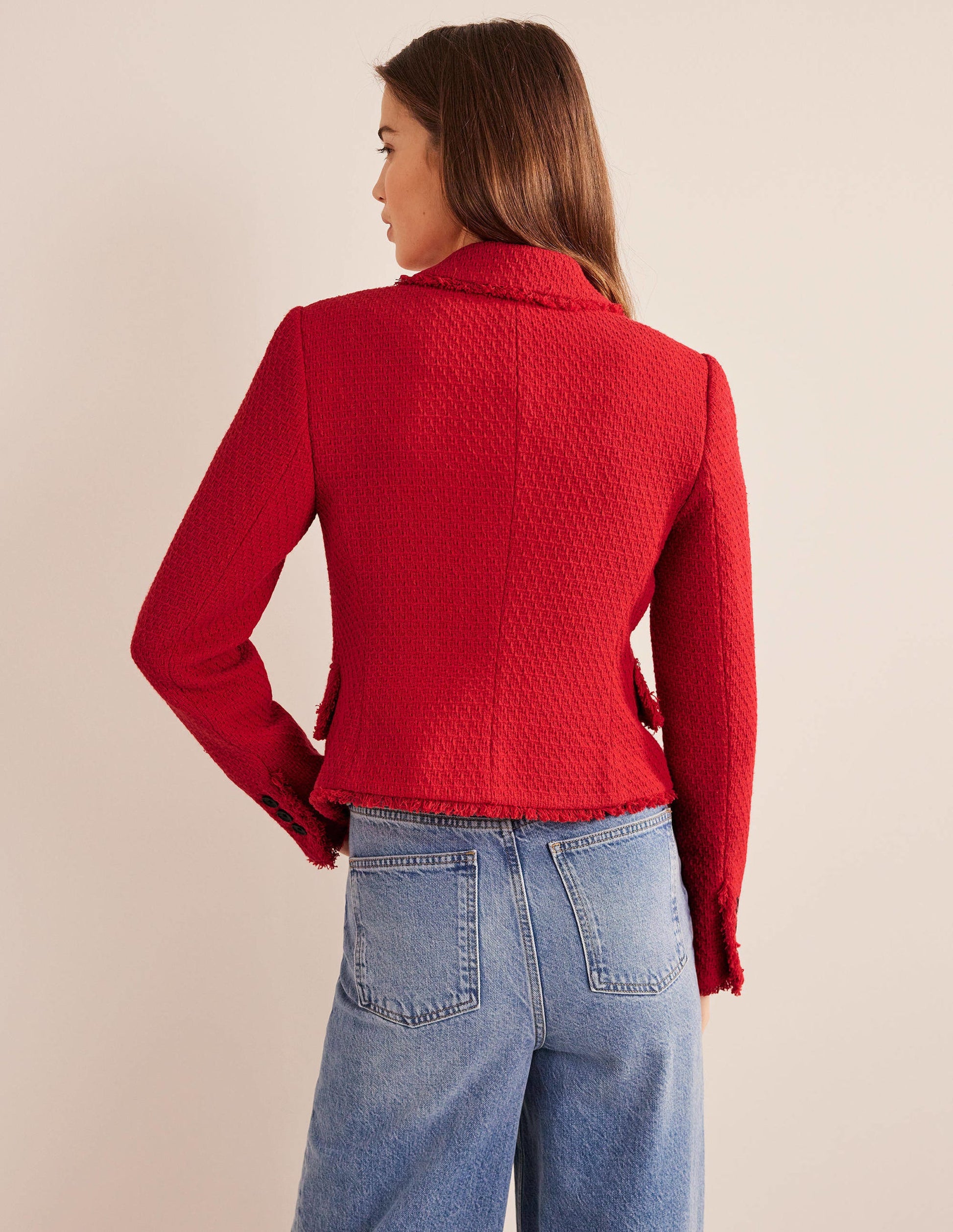 Blazer court en coton texturé-Tarte aux fraises-3