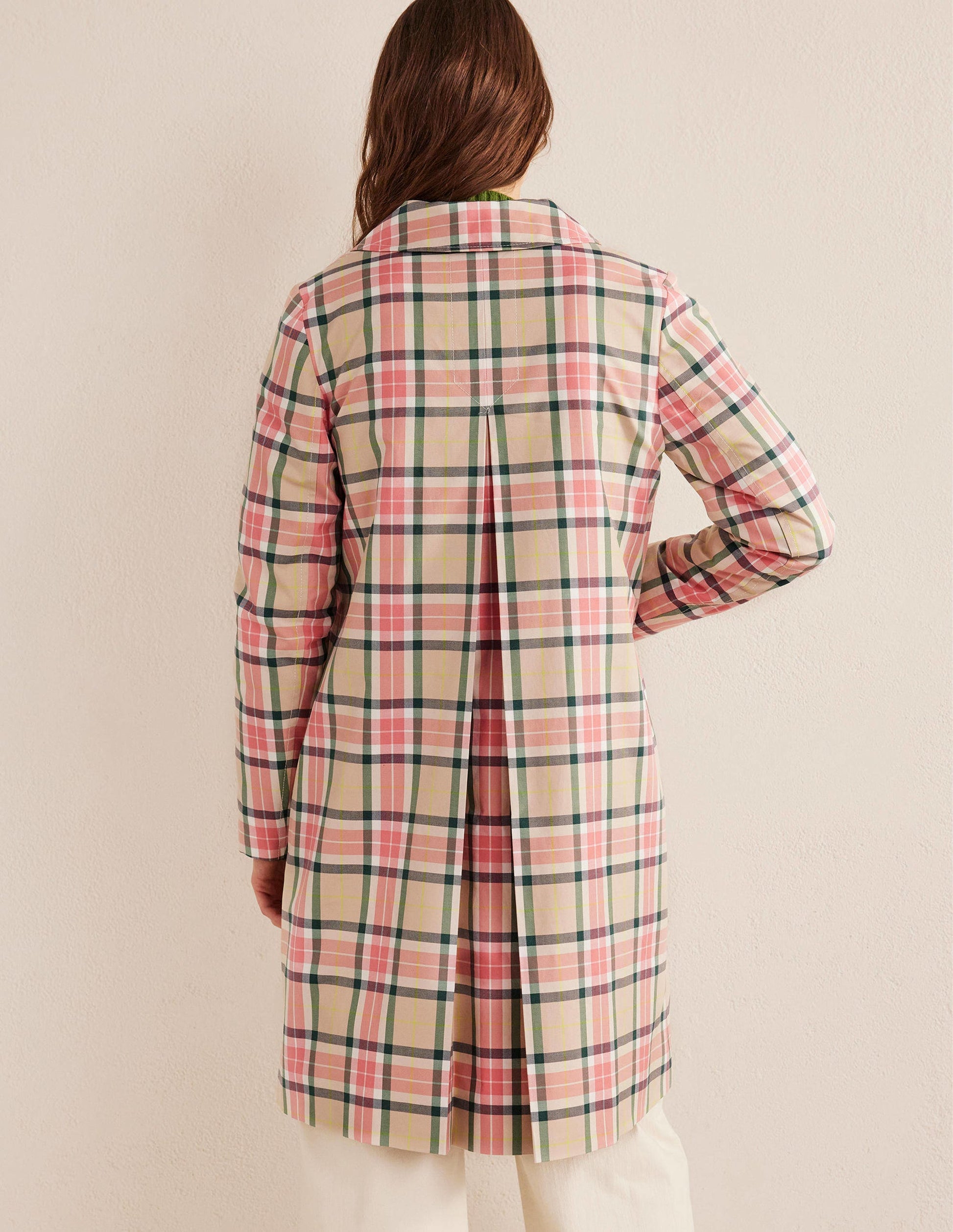 Manteau à carreaux en coton avec col-Carreaux-3