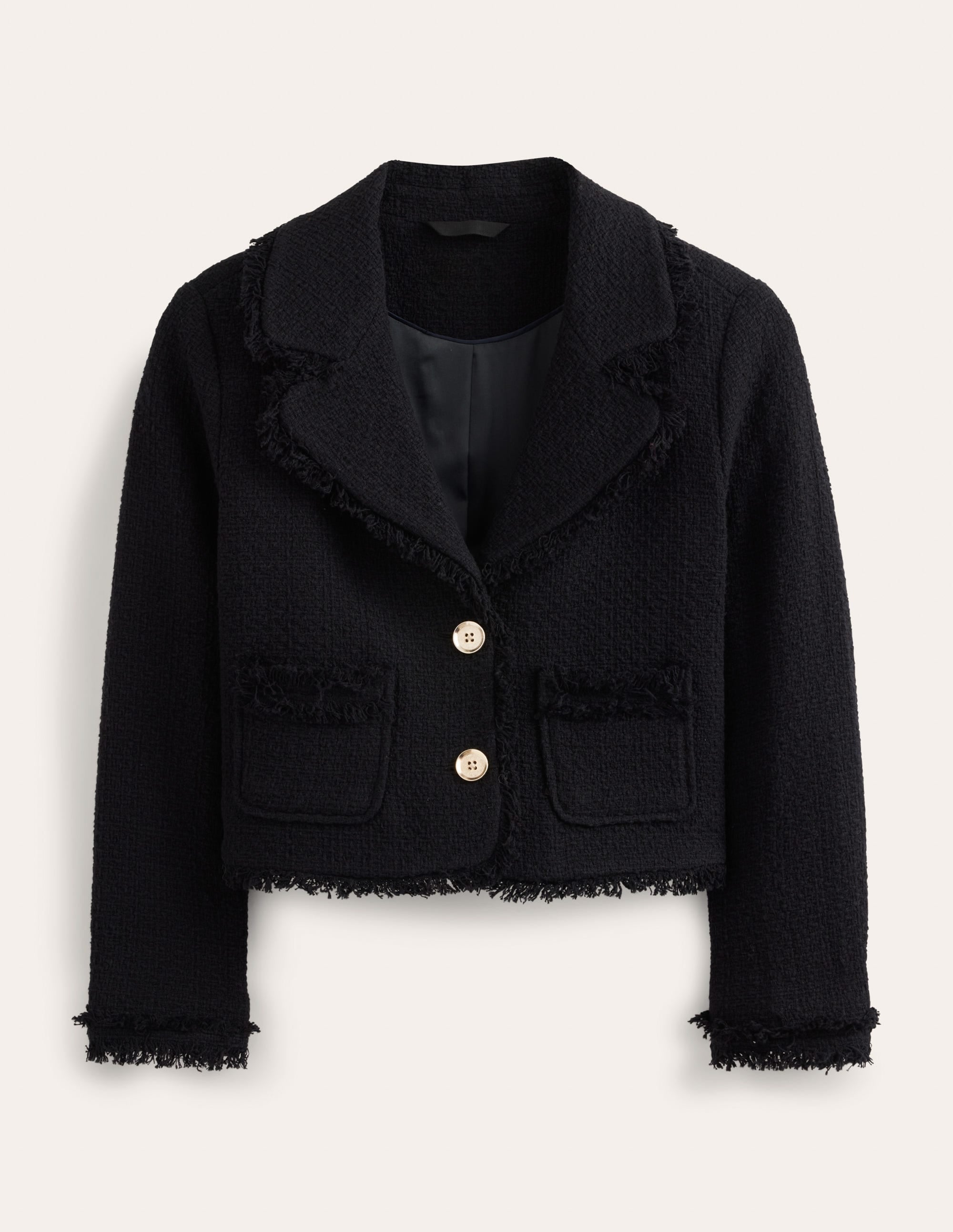 Veste texturée courte et ajustée-Noir - Image 6