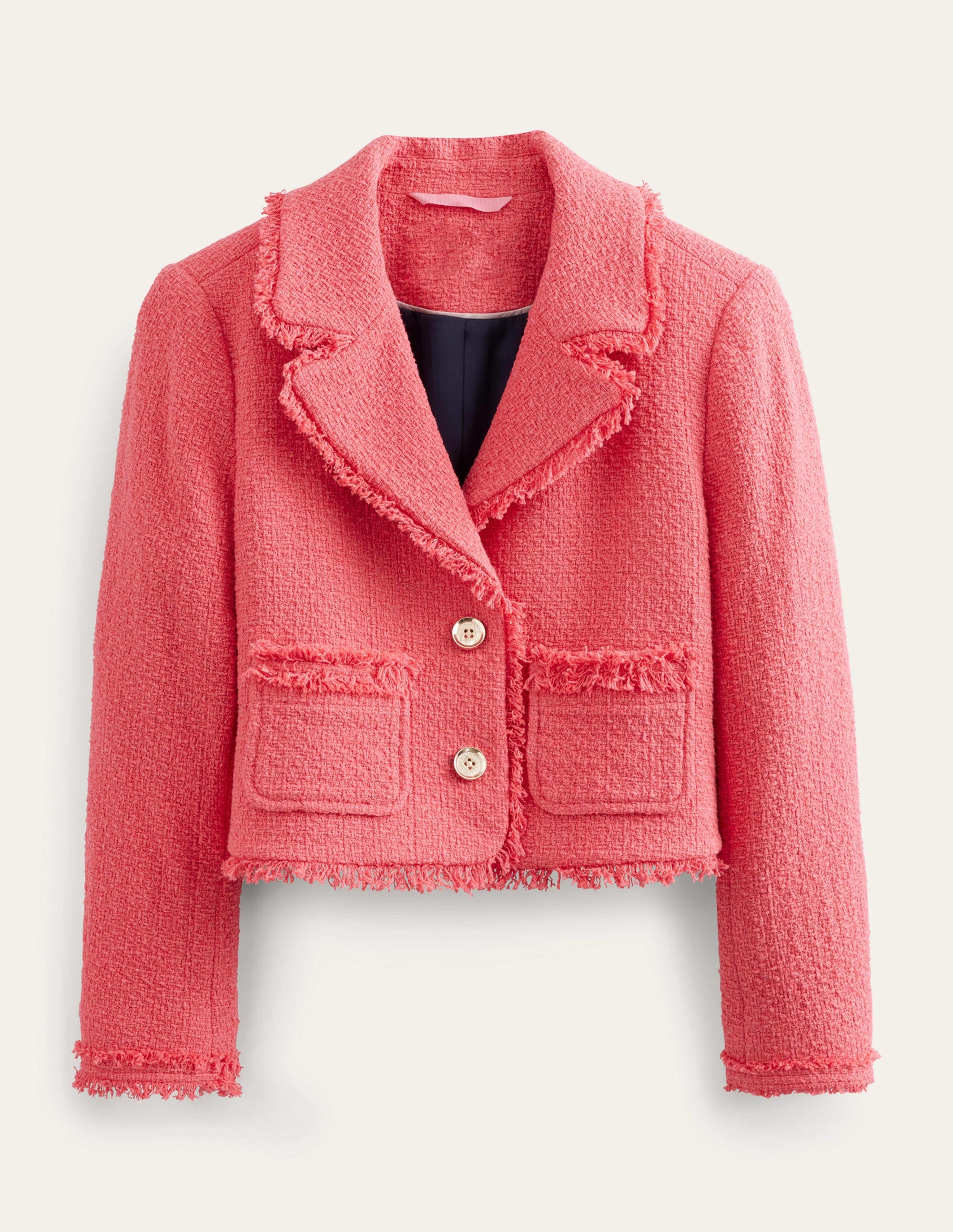 Veste texturée courte et ajustée-Corail - Image 6