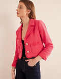 Veste texturée courte et ajustée-Corail